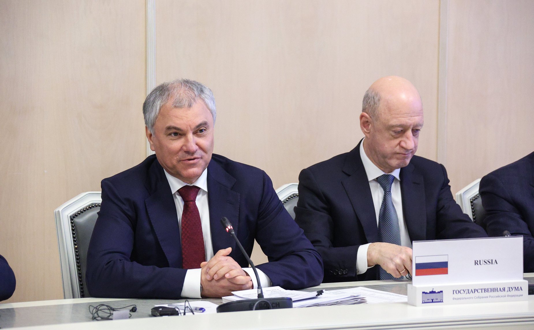 Встреча председателей комитетов по международным делам парламентов (палат парламентов) стран БРИКС с Председателем Государственной Думы Вячеславом Володиным