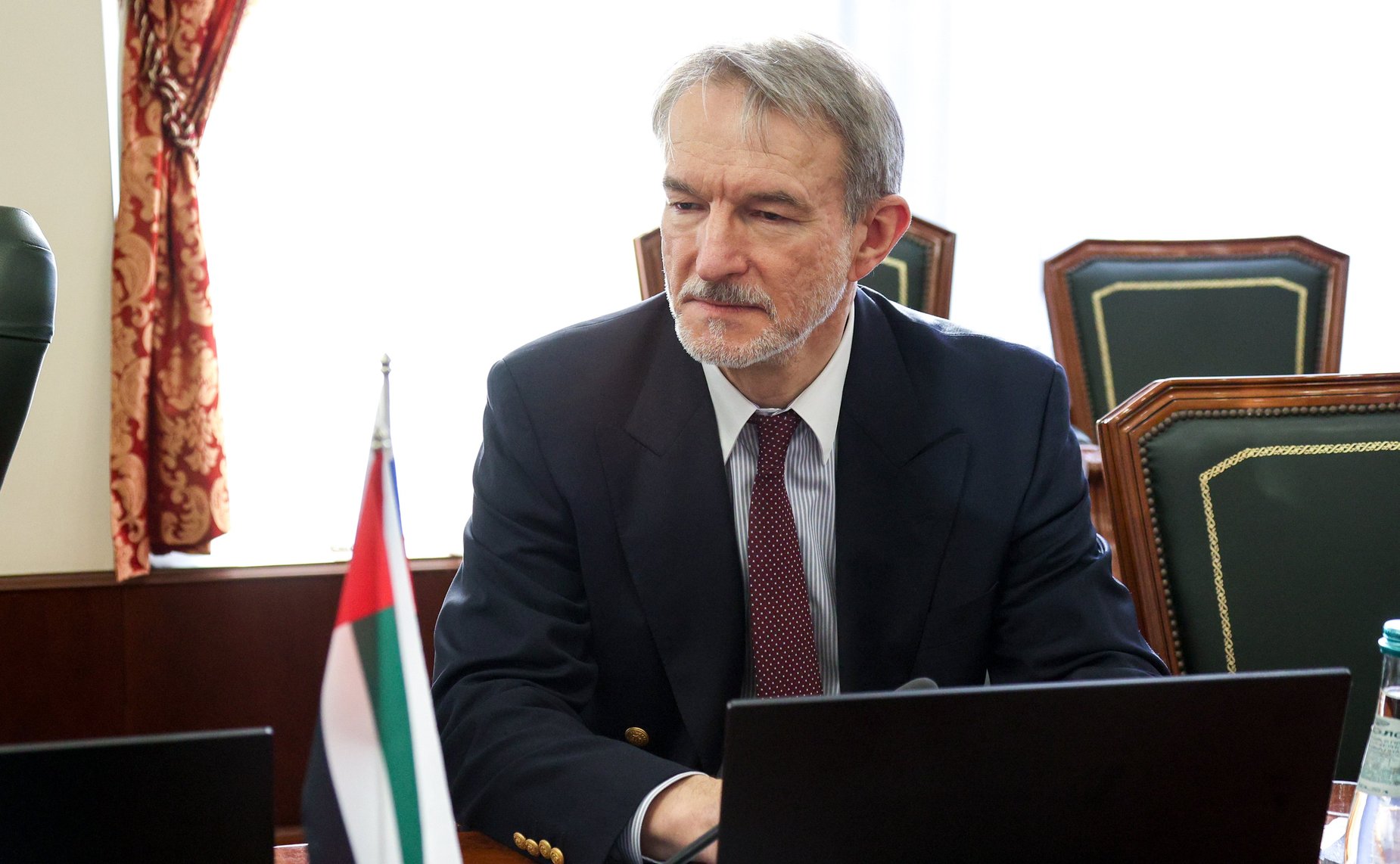 Встреча заместителя Председателя Совета Федерации Константина Косачева с Чрезвычайным и Полномочным Послом Объединенных Арабских Эмиратов в РФ Мухаммедом Аль-Джабером