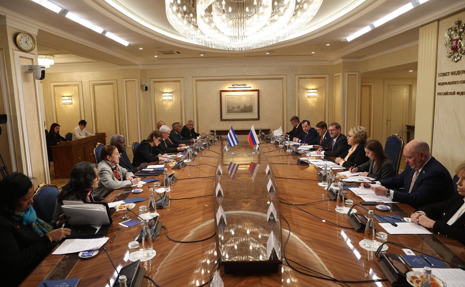 Встреча Председателя Совета Федерации Валентины Матвиенко с Председателем Национальной ассамблеи народной власти и Государственного Совета Республики Куба Эстебаном Ласо Эрнандесом