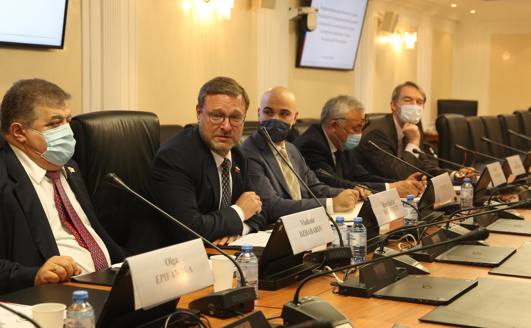 Видеоконференция Комитета СФ по международным делам и Комиссии по иностранным делам и вопросам миграции Сената Итальянской Республики