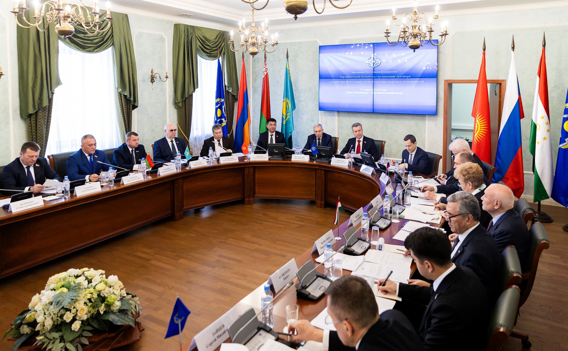 Участие сенаторов Российской Федерации в заседании Постоянной комиссии ПА ОДКБ по вопросам обороны и безопасности