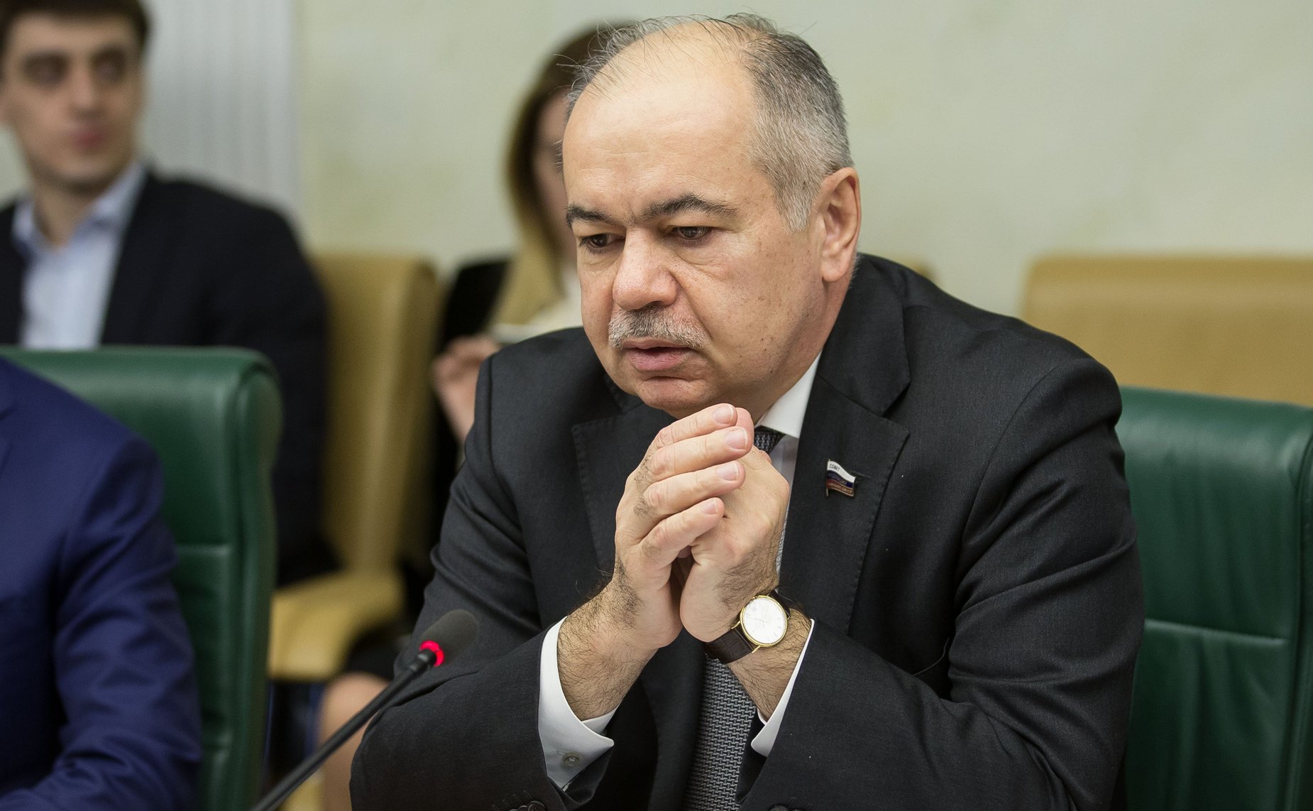 Встреча заместителя Председателя Совета Федерации Ильяса Умаханова с лидером движения «Единая Ливия» Абделхамидом Аль-Дабибом