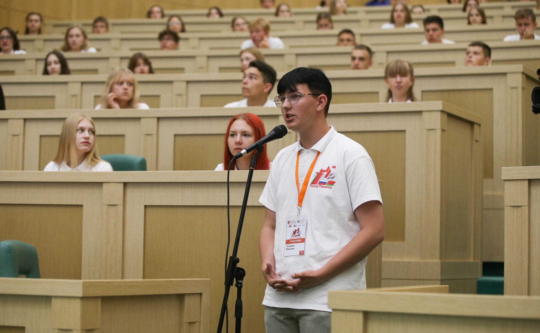 Встреча Председателя СФ Валентины Матвиенко с участниками российско-белорусского военно-патриотического проекта «Поезд Памяти»