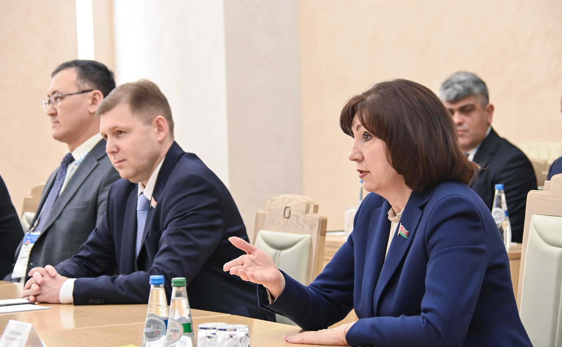 Российские законодатели в рамках визита провели встречу с Председателем Совета Республики Национального собрания Республики Беларусь Натальей Кочановой