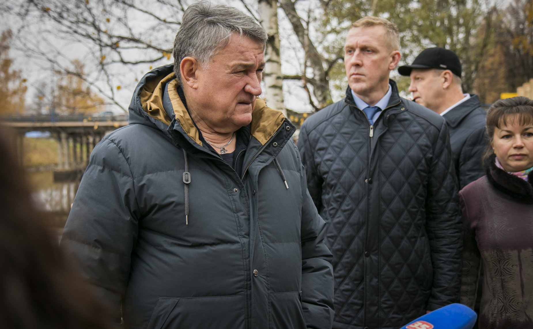 Ю. Воробьев проинспектировал ход работ по строительству набережной Вытегры