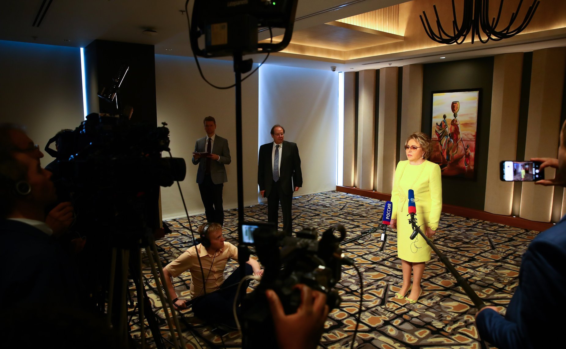 Брифинг В. Матвиенко в ходе официального визита в Республику Замбия