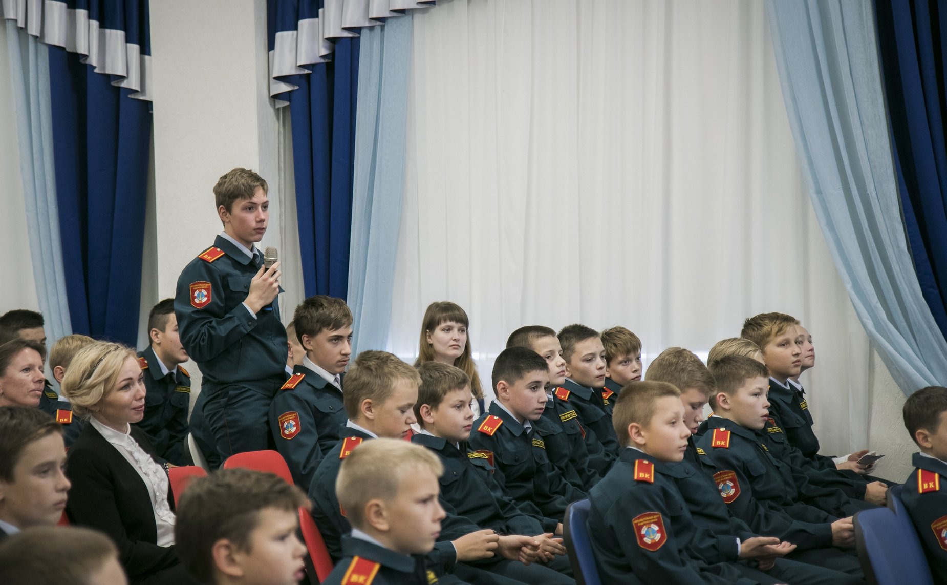 Ю. Воробьев провел урок патриотического воспитания в Кадетской школе «Корабелы Прионежья»