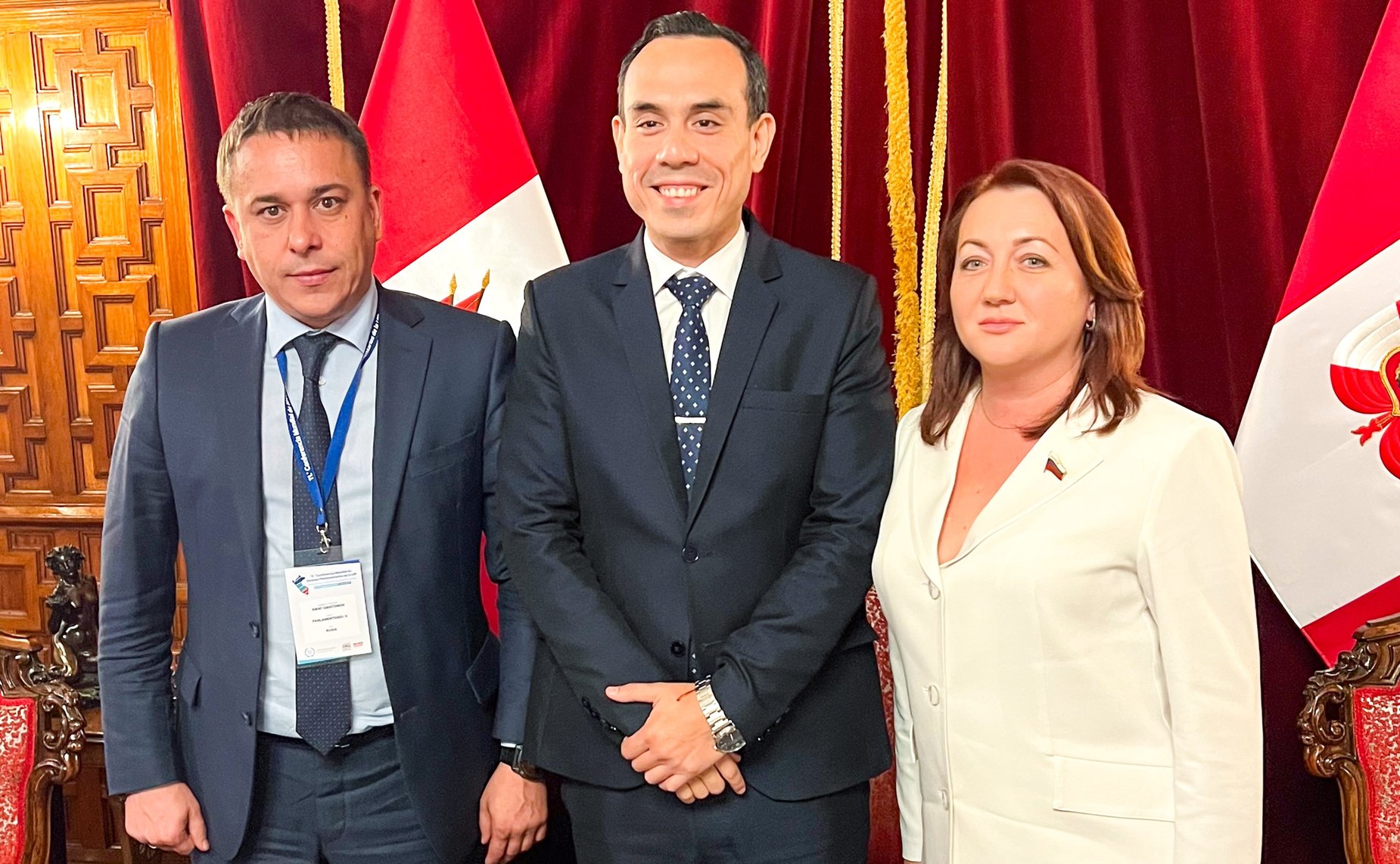 Наталья Кувшинова и Айрат Гибатдинов встретились с Председателем Конгресса Республики Перу Хосе Энрике Хери Оре и с его вторым заместителем Вальдемаром Серроном Рохасом