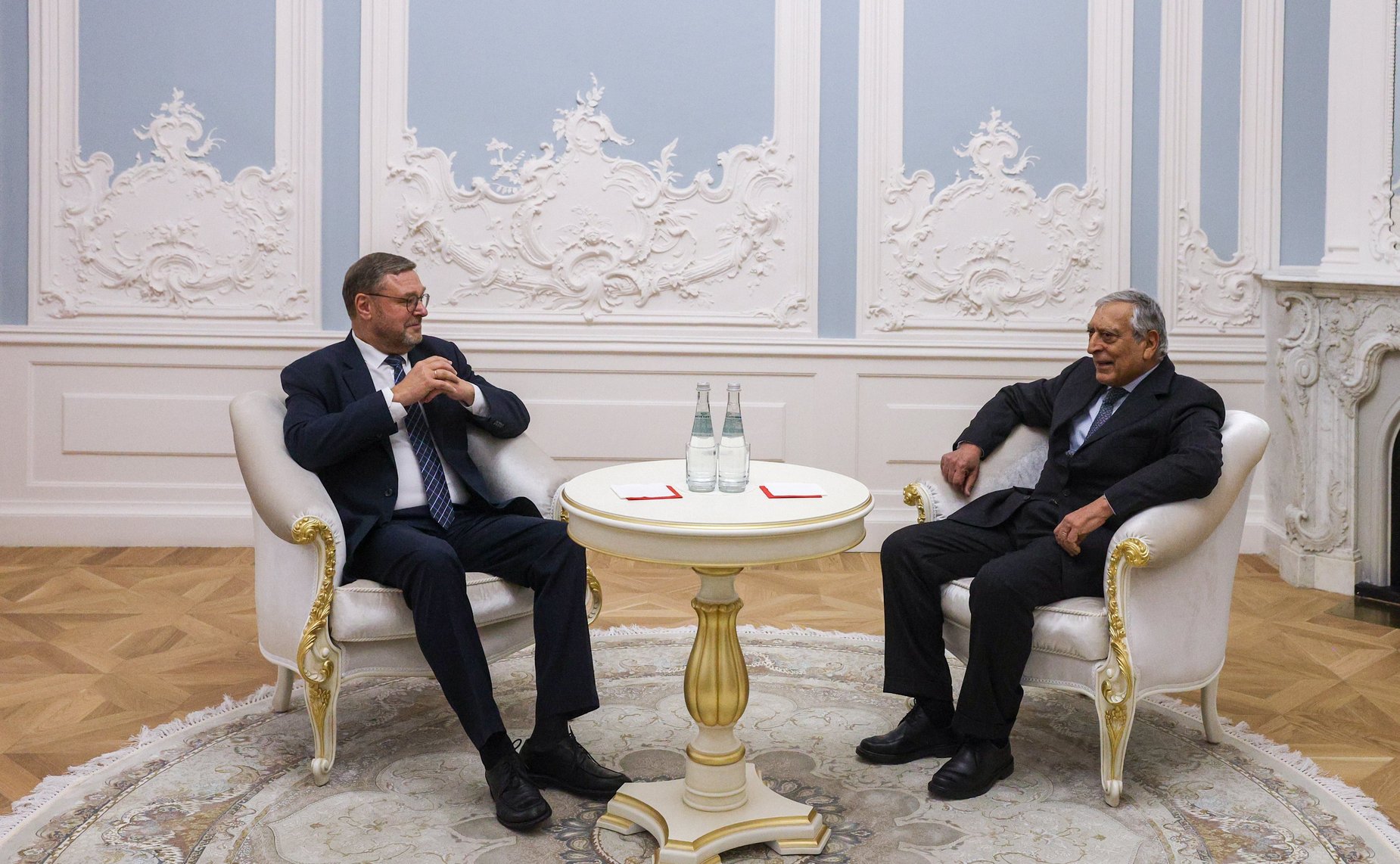 Встреча заместителя Председателя Совета Федерации Константина Косачева с президентом Университета им. Джавахарлала Неру (Индия) профессором Канвалом Сибалом