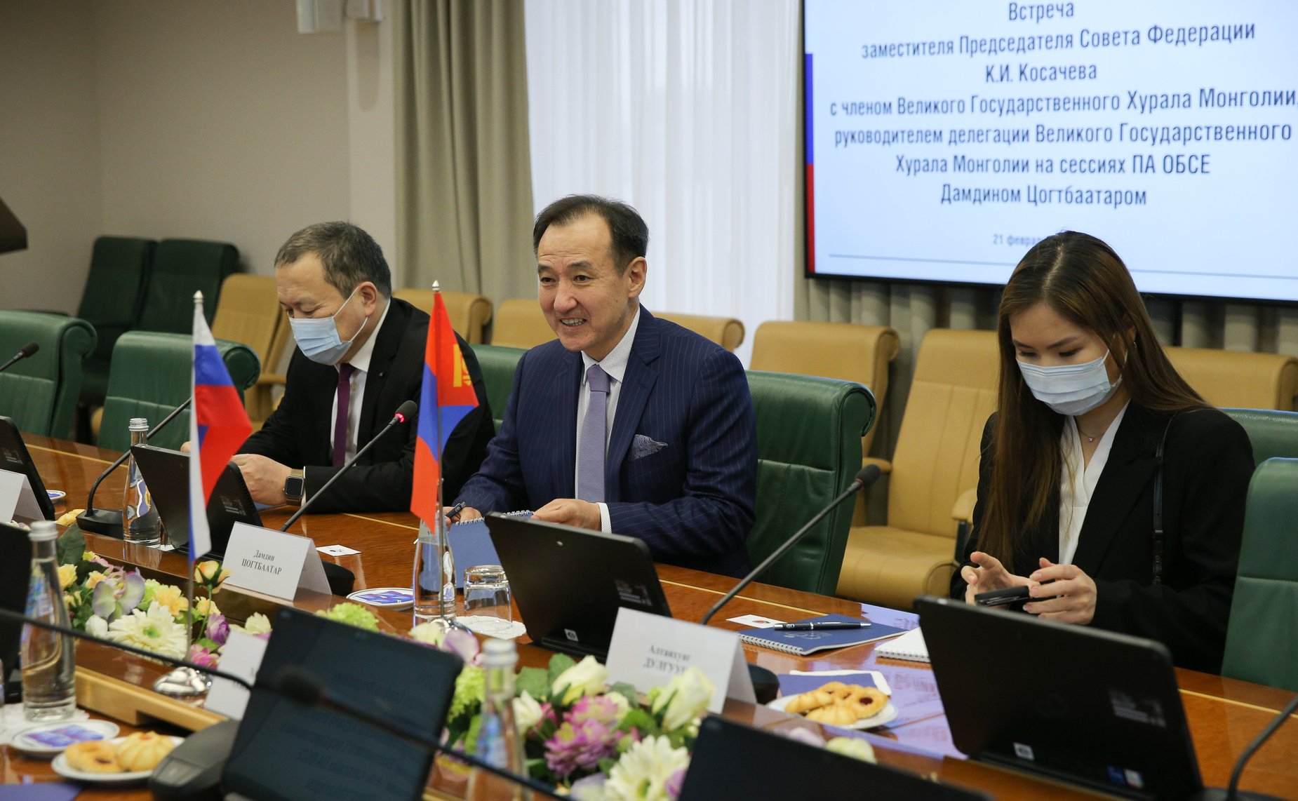 Встреча заместителя Председателя СФ Константина Косачева с членом Великого Государственного Хурала Монголии, руководителем делегации Великого Государственного Хурала Монголии на сессиях ПА ОБСЕ