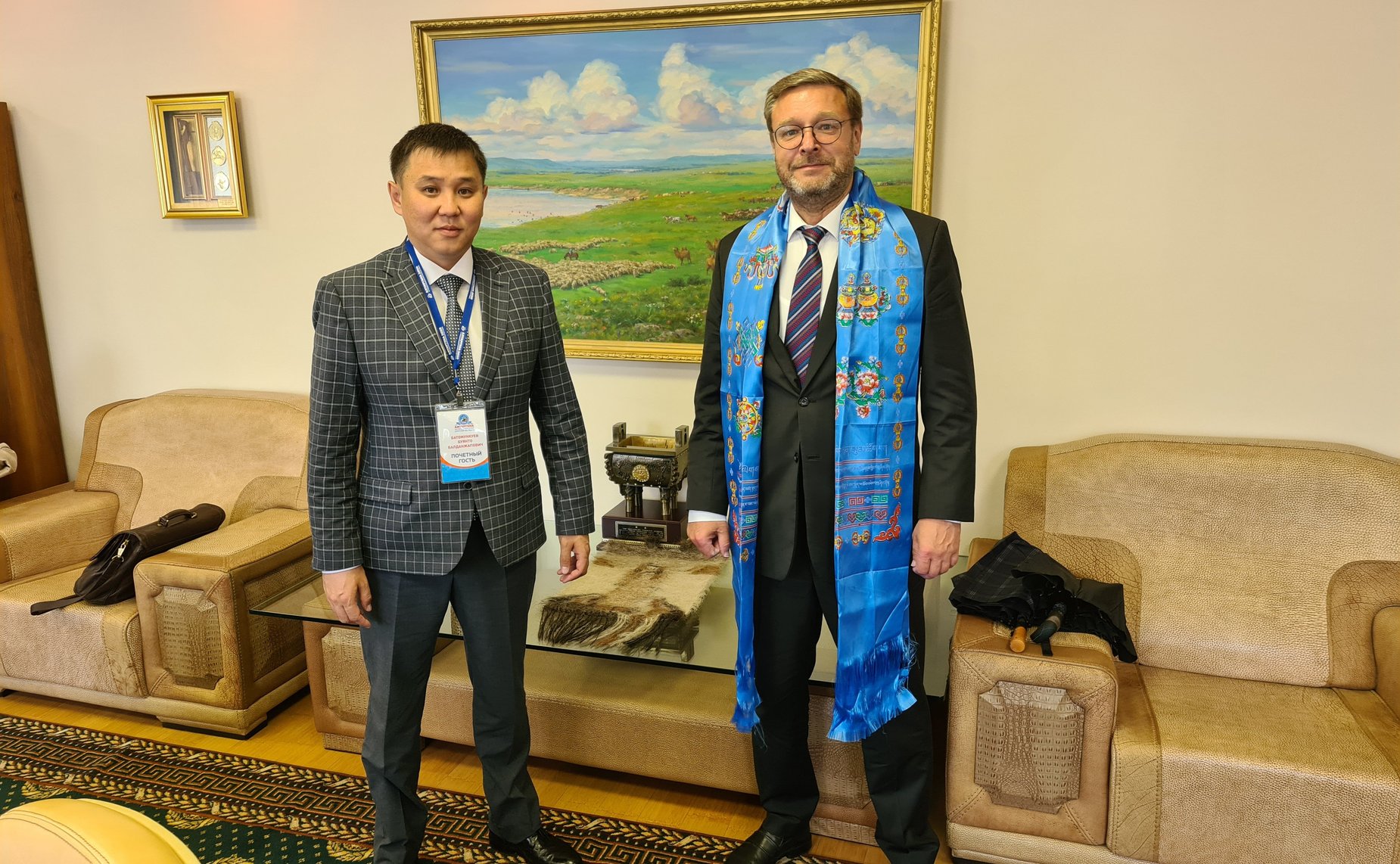 Встреча заместителя Председателя СФ Константина Косачева с заместителем председателя правительства Забайкальского края – руководителем Администрации Агинского Бурятского округа Буянто Батомункуевым