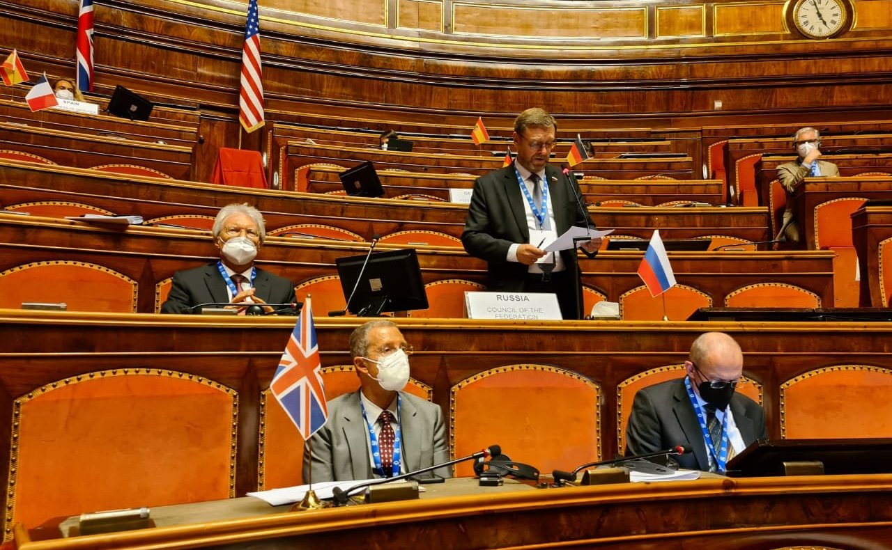 Константин Косачев выступил в ходе второй сессии Конференции председателей парламентов стран «Группы двадцати» в Риме