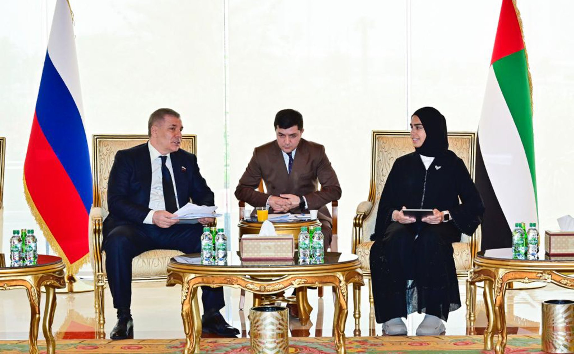 Встреча сенаторов РФ — членов группы по сотрудничеству Совета Федерации с Федеральным национальным советом ОАЭ с членами группы дружбы «ОАЭ-Россия» Федерального национального совета во главе с депутатом Сарой Фалакназ