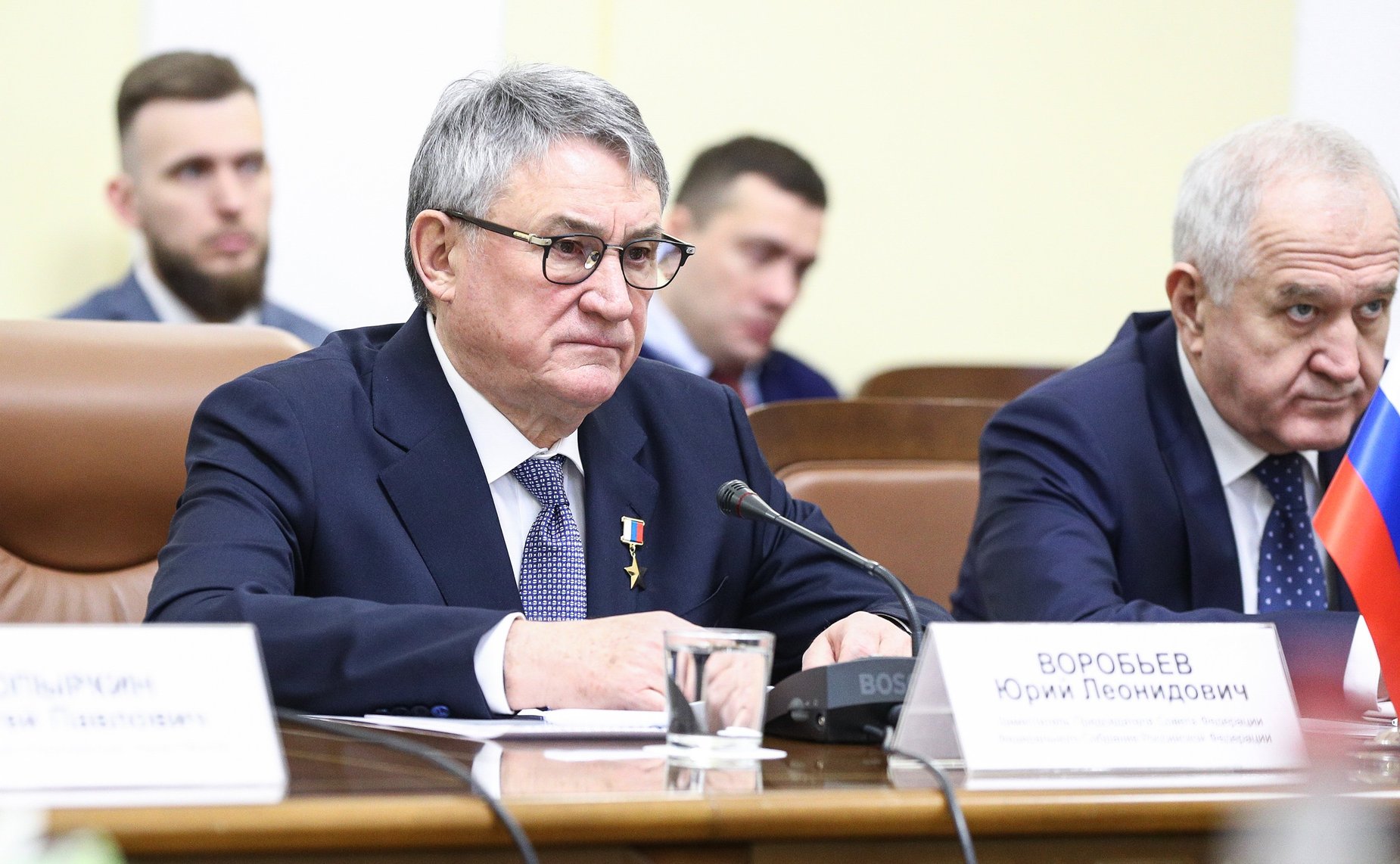 Встреча сопредседателей Межпарламентской комиссии по сотрудничеству Федерального Собрания Российской Федерации и Национального Собрания Республики Армения Юрия Воробьева и Акоба Аршакяна