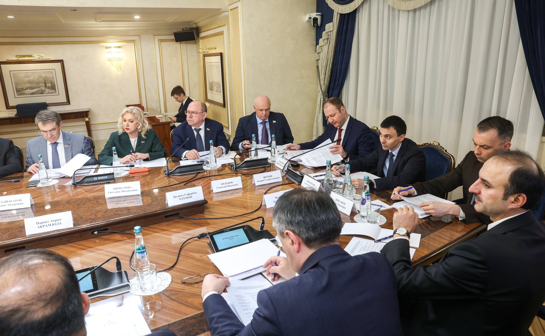 Заседание Комиссии по сотрудничеству Совета Федерации Федерального Собрания Российской Федерации и Маджлиси милли Маджлиси Оли Республики Таджикистан