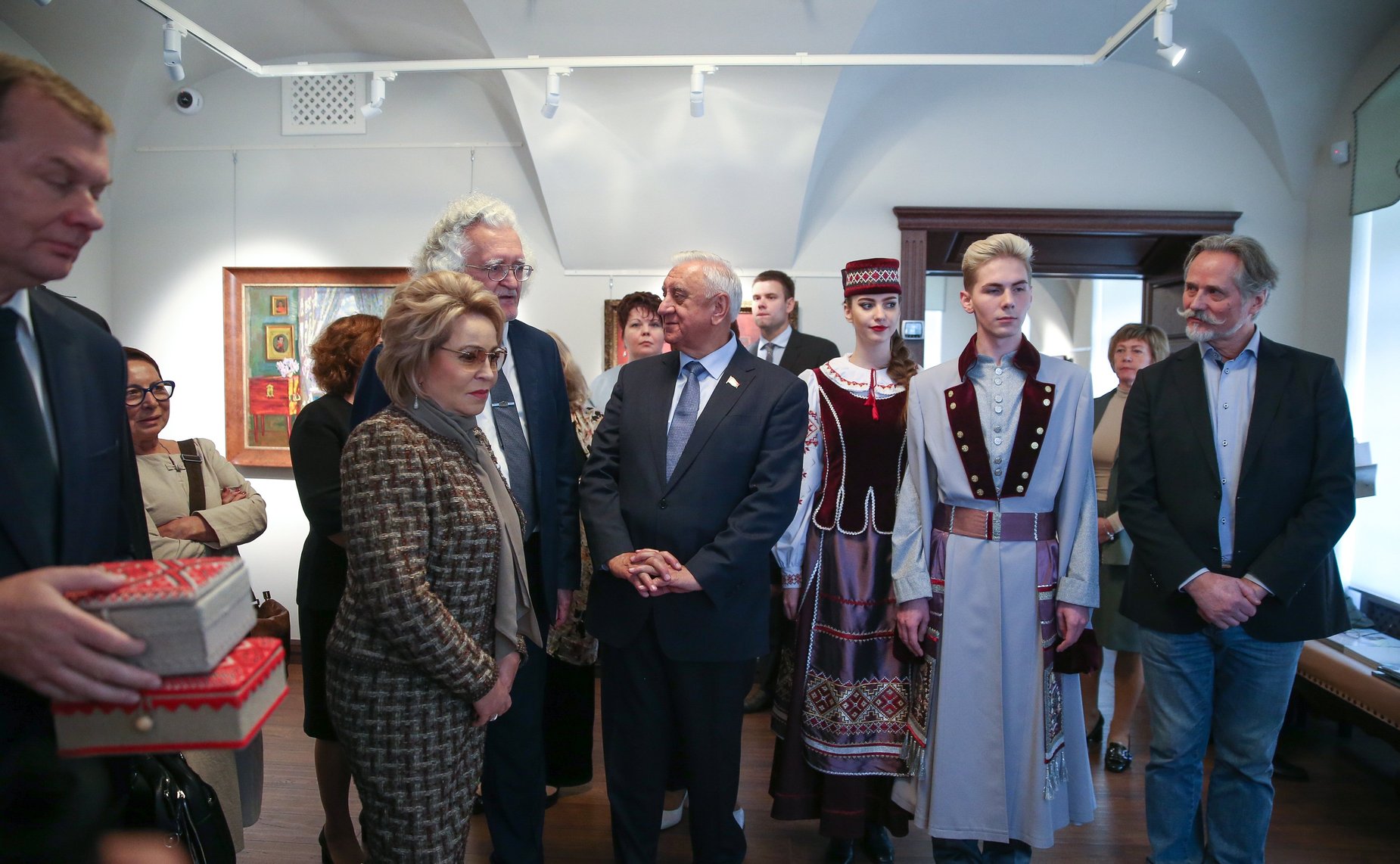 Председатели верхних палат парламентов России и Беларуси В. Матвиенко и М. Мясникович открыли в Могилеве выставку ремесел