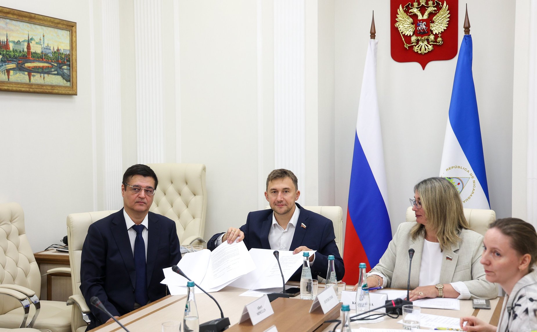 Встреча членов группы по сотрудничеству Совета Федерации с Национальной ассамблеей Республики Никарагуа с содиректором Никарагуанского института спорта