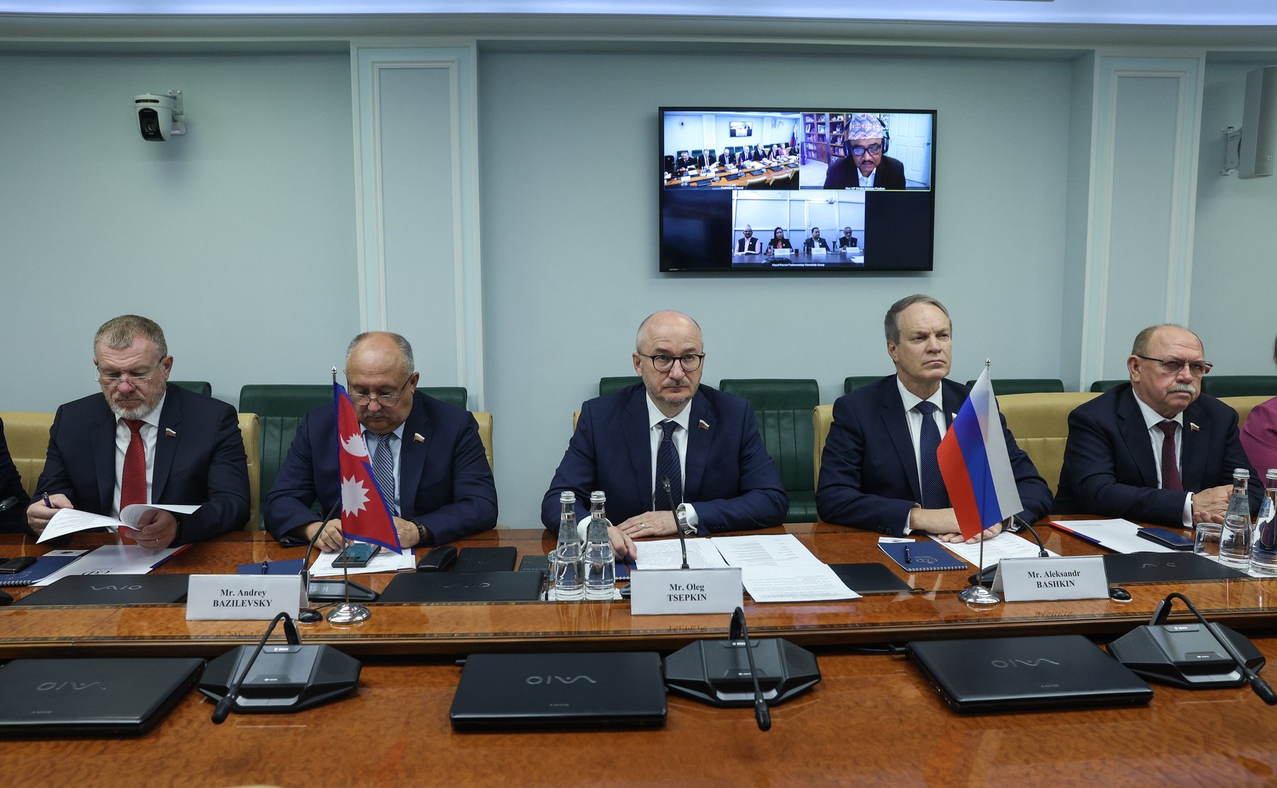 Встреча членов группы по сотрудничеству СФ с Национальным собранием Федерального парламента Непала с членами Непальско-Российской группы дружбы Федерального парламента Непала