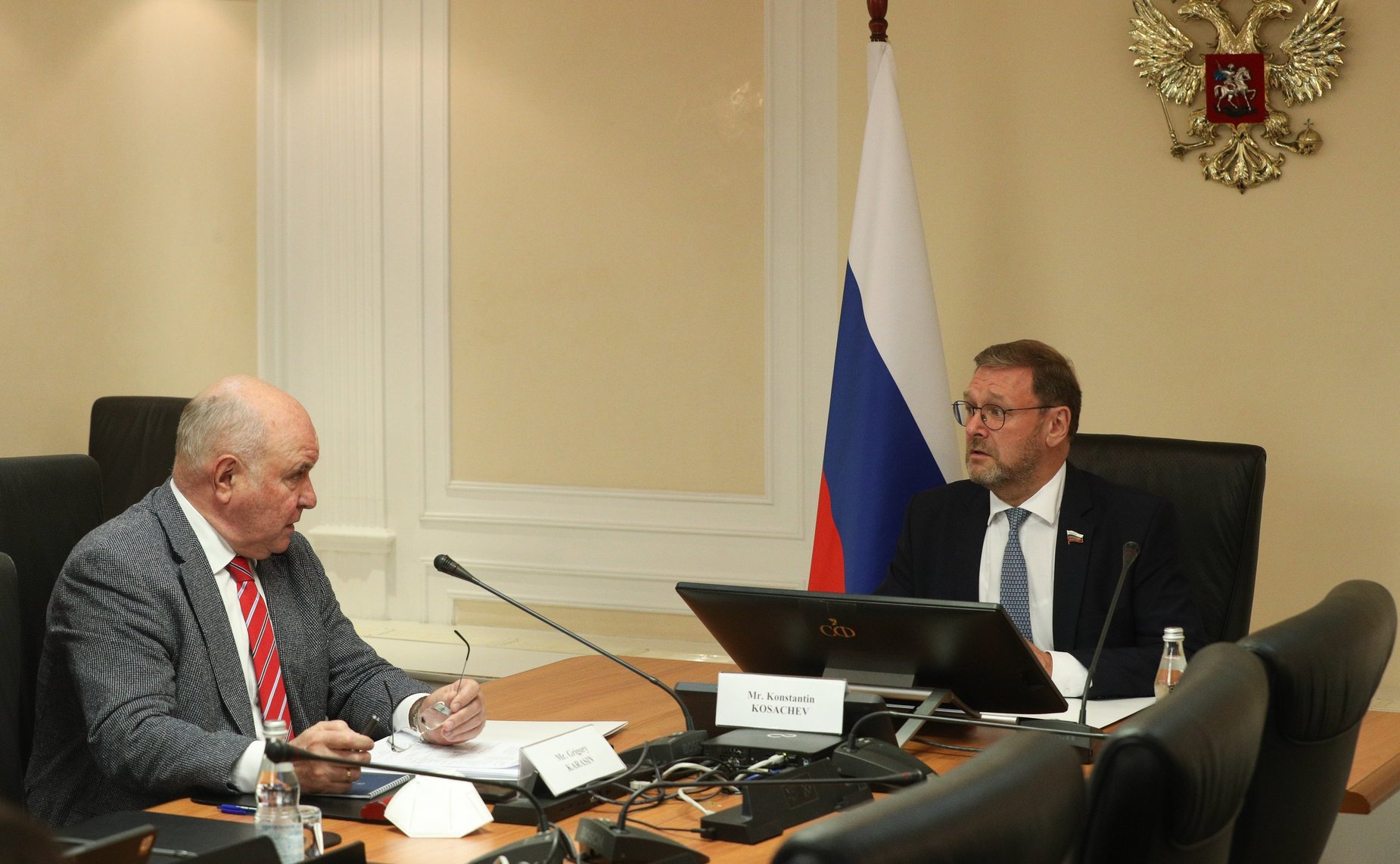 Константин Косачев и Григорий Карасин приняли участие в восьмом совместном координационном заседании в формате видеоконференцсвязи, посвященном подготовке Всемирной конференции по межкультурному и межрелигиозному диалогу