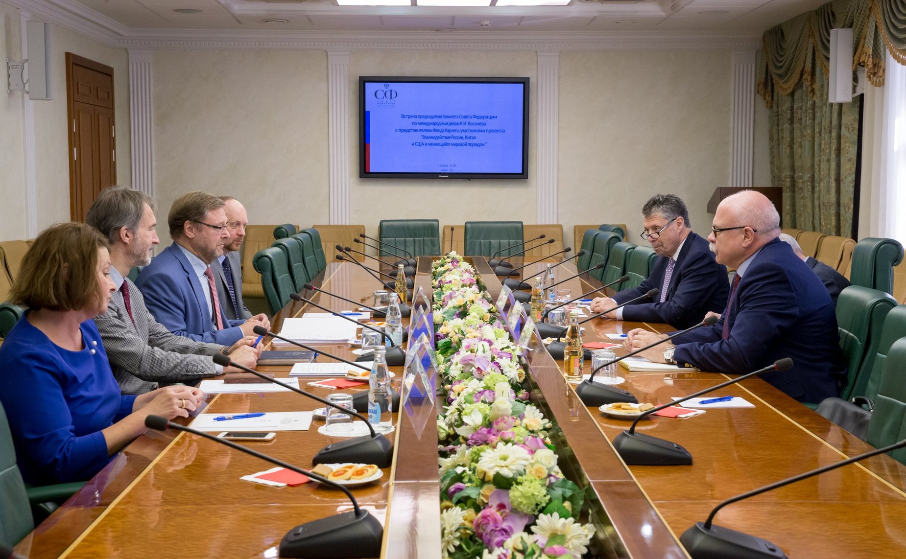 Встреча К. Косачева с представителями Фонда Карнеги, участниками проекта «Взаимодействие России, Китая, США и меняющийся мировой порядок»