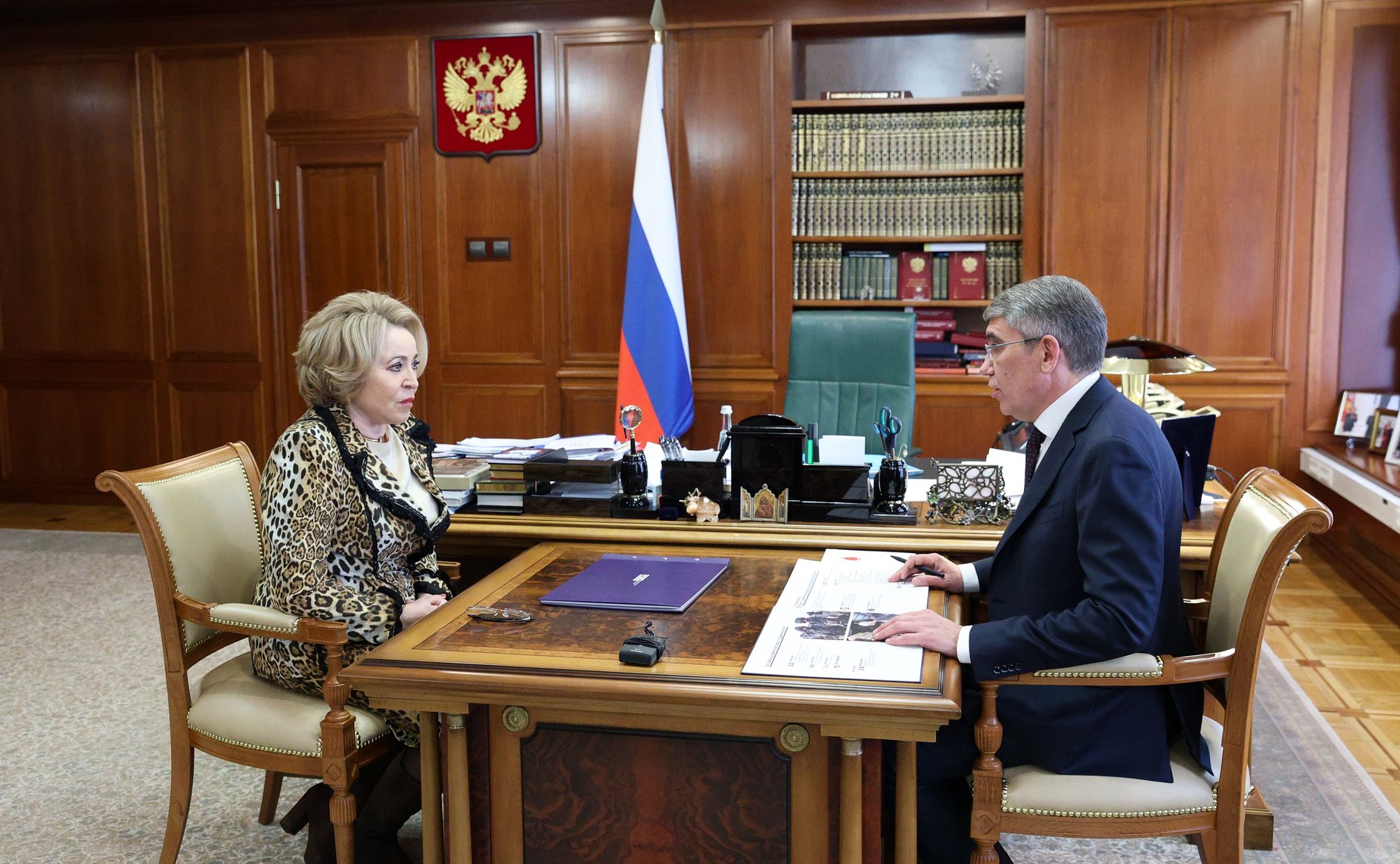 Председатель Совета Федерации Валентина Матвиенко провела встречу с губернатором Тульской области Дмитрием Миляевым