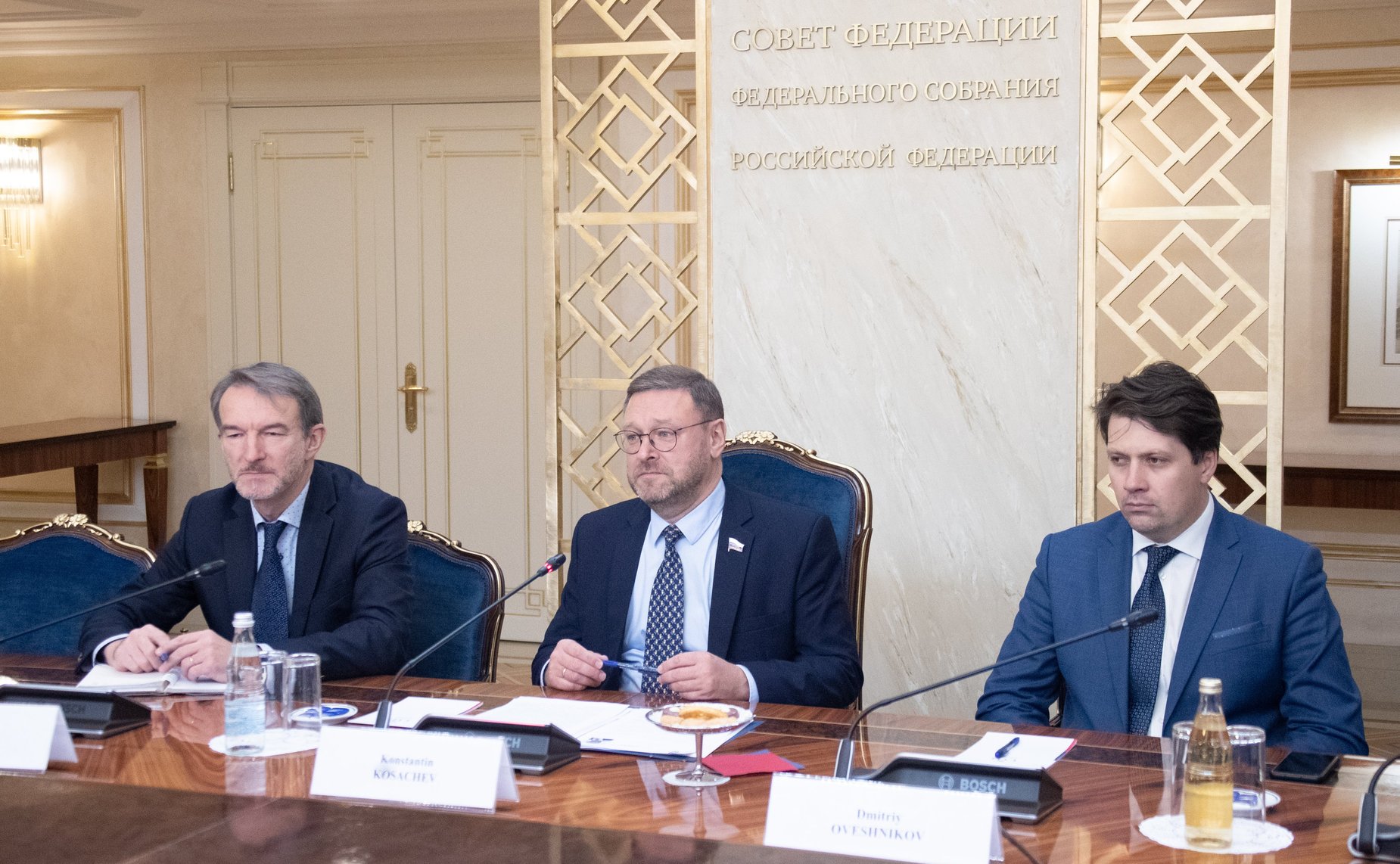 Встреча К. Косачева с делегацией Посольства Республики Эфиопии во главе с Чрезвычайным и Полномочным послом Алемайеху Тегену