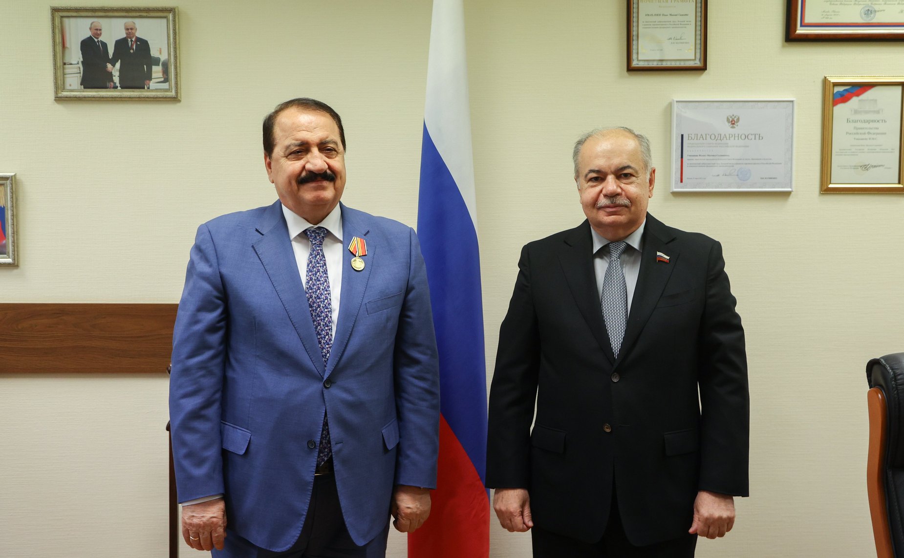 Встреча первого заместителя председателя Комитета СФ по науке, образованию и культуре Ильяса Умаханова с Чрезвычайным и Полномочным Послом Сирийской Арабской Республики в РФ