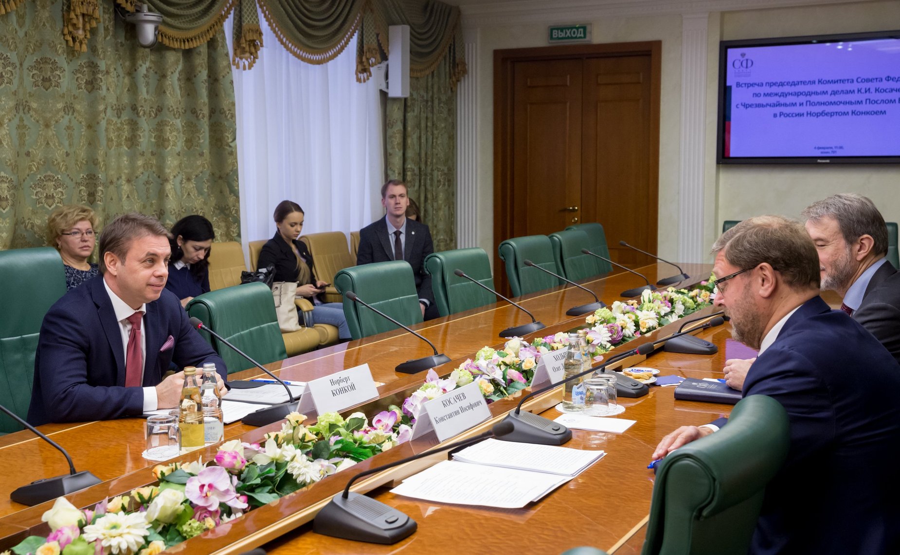 Встреча К. Косачева c Послом Венгрии в РФ Н. Конкоем