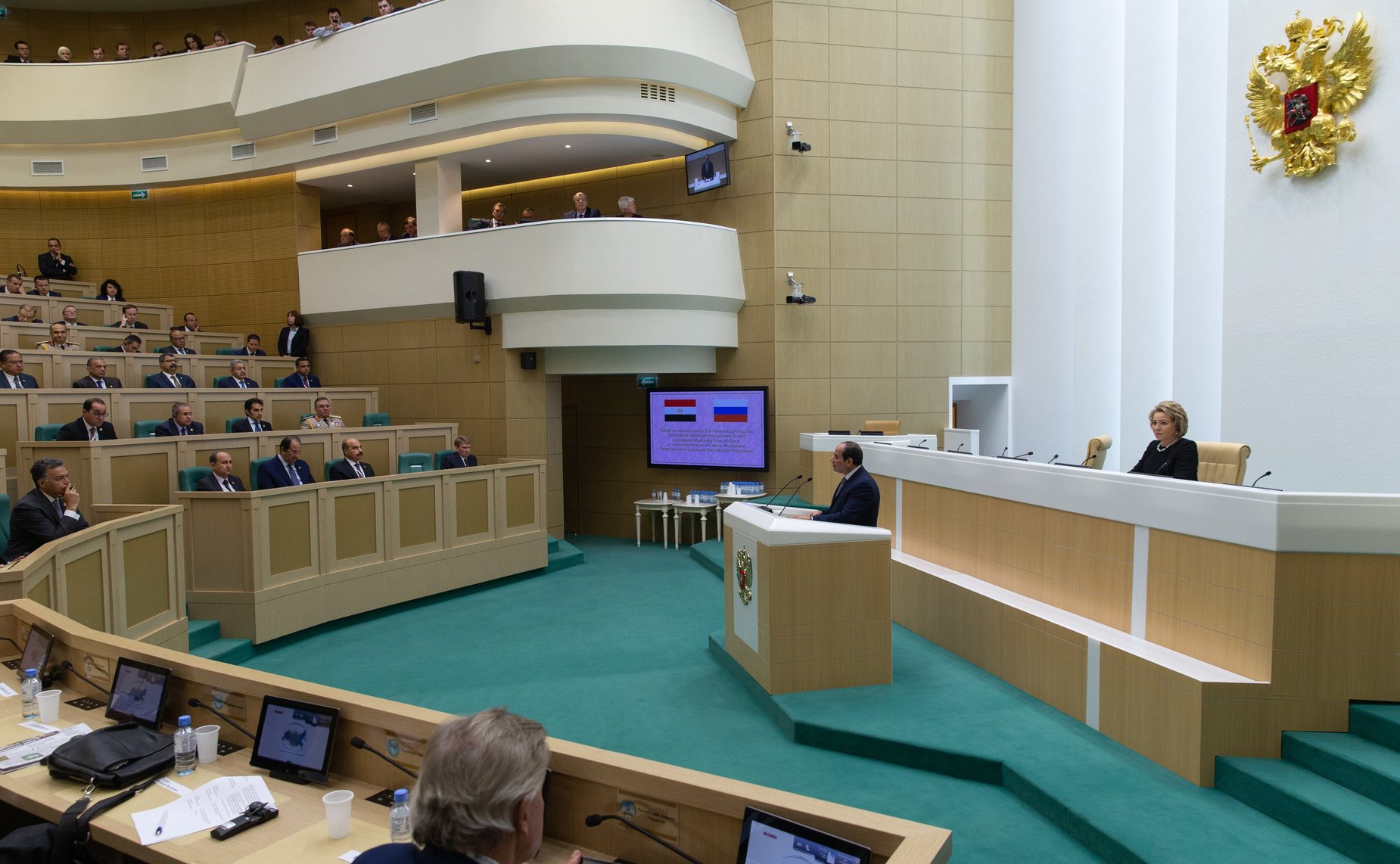 Выступление Президента Египта Абдельфаттаха Ас-Сиси в Совете Федерации