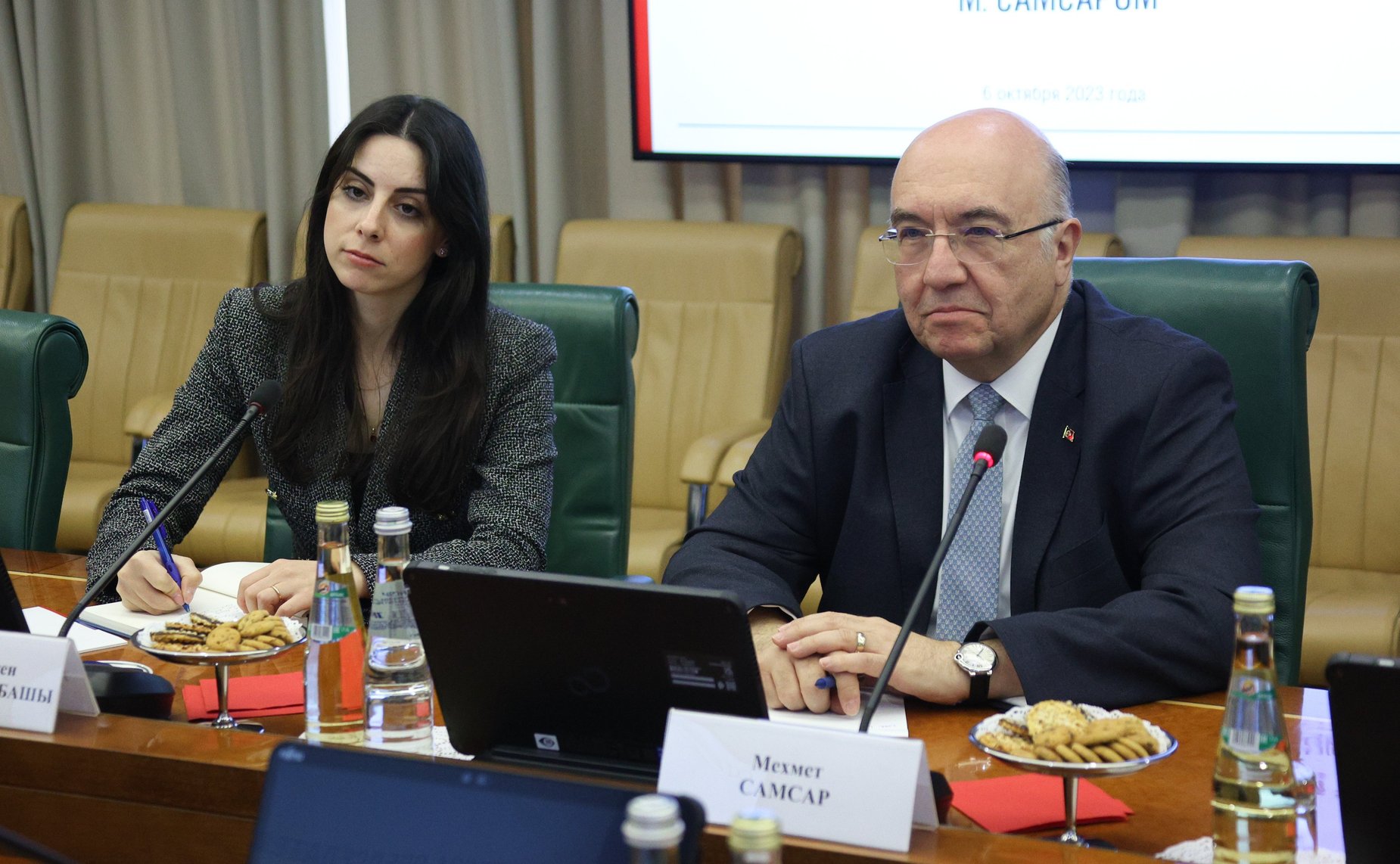 Встреча Председателя Комитета СФ по международным делам Григория Карасина с Чрезвычайным и Полномочным Послом Турецкой Республики в РФ Мехметом Самсаром