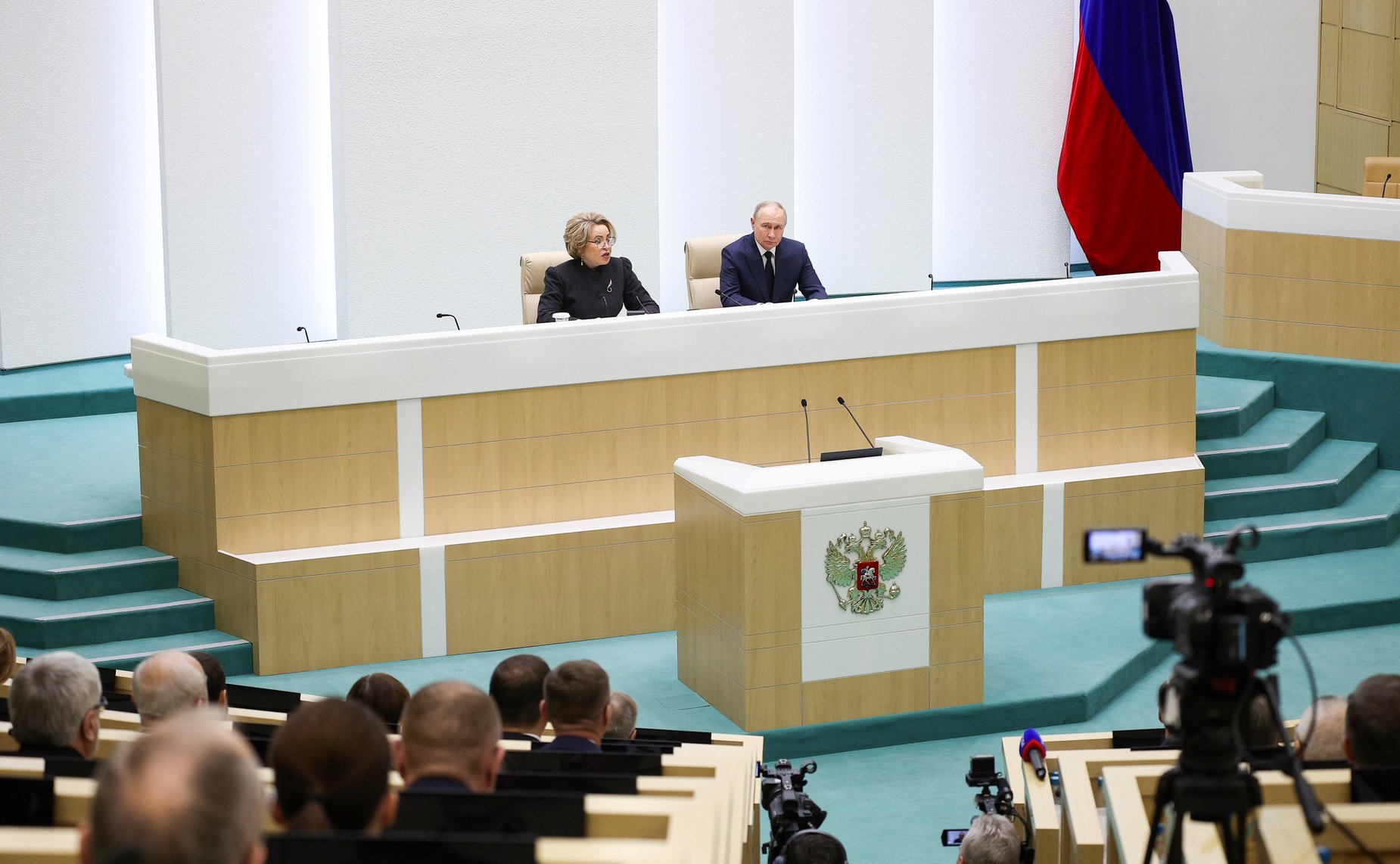 Председатель Совета Федерации Валентина Матвиенко и Президент Российской Федерации Владимир Путин