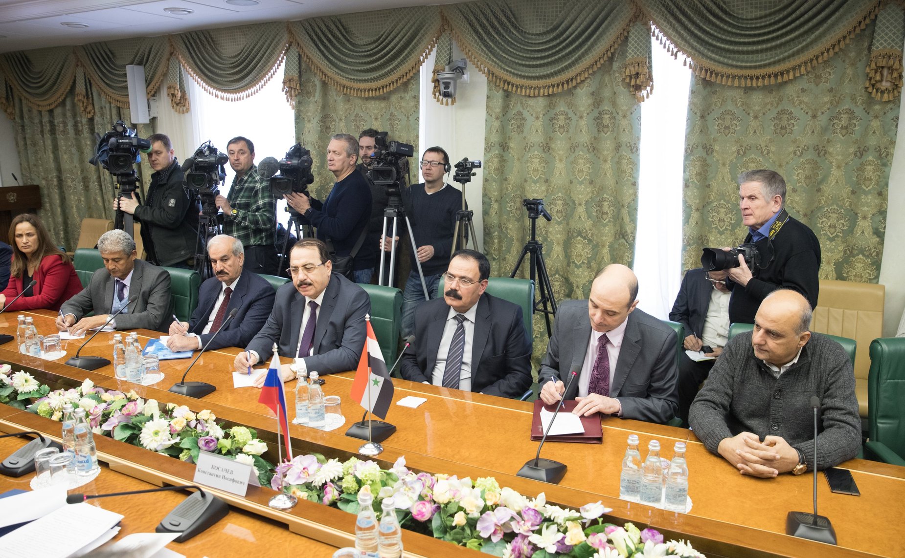 Встреча К. Косачева с наблюдателями от парламента Сирии