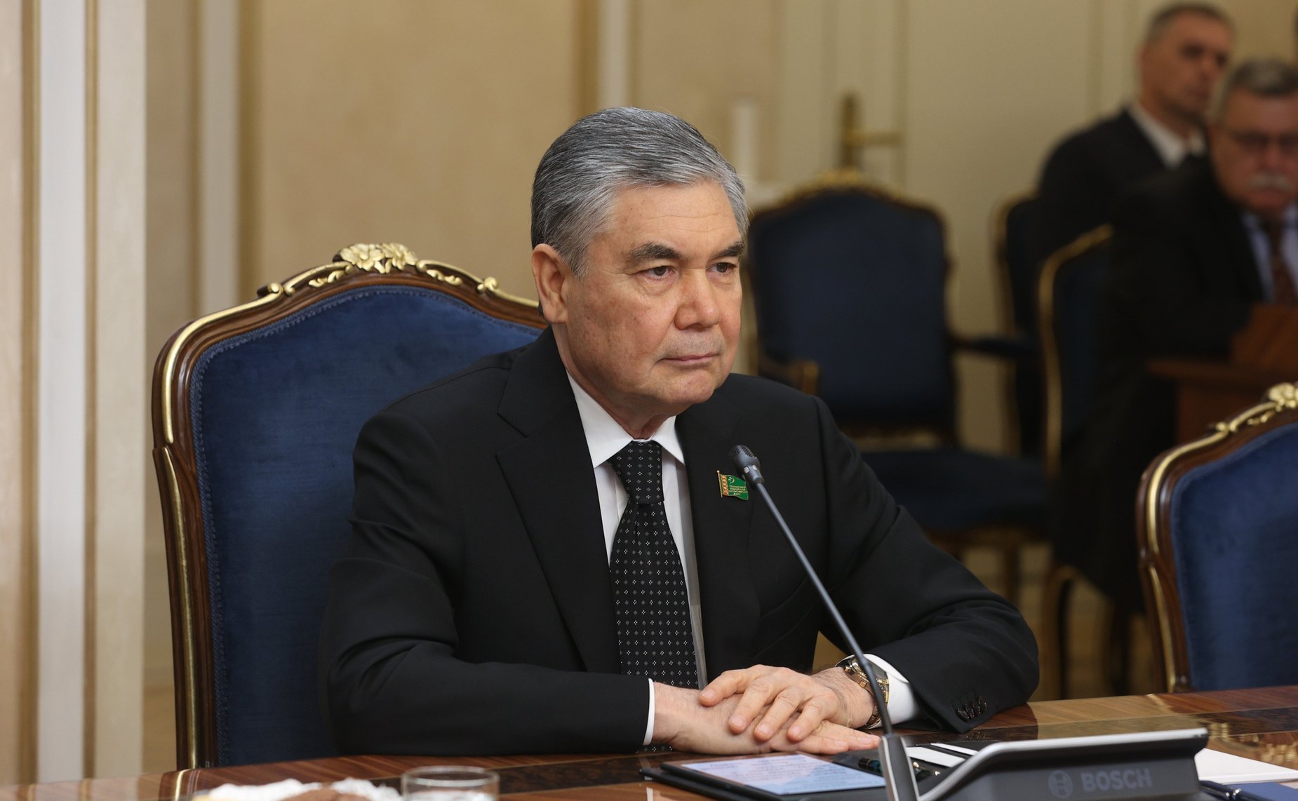 Встреча Председателя Совета Федерации Валентины Матвиенко и Председателя Халк Маслахаты (верхней палаты) Милли Генгеша (парламента) Туркменистана Гурбангулы Бердымухамедова