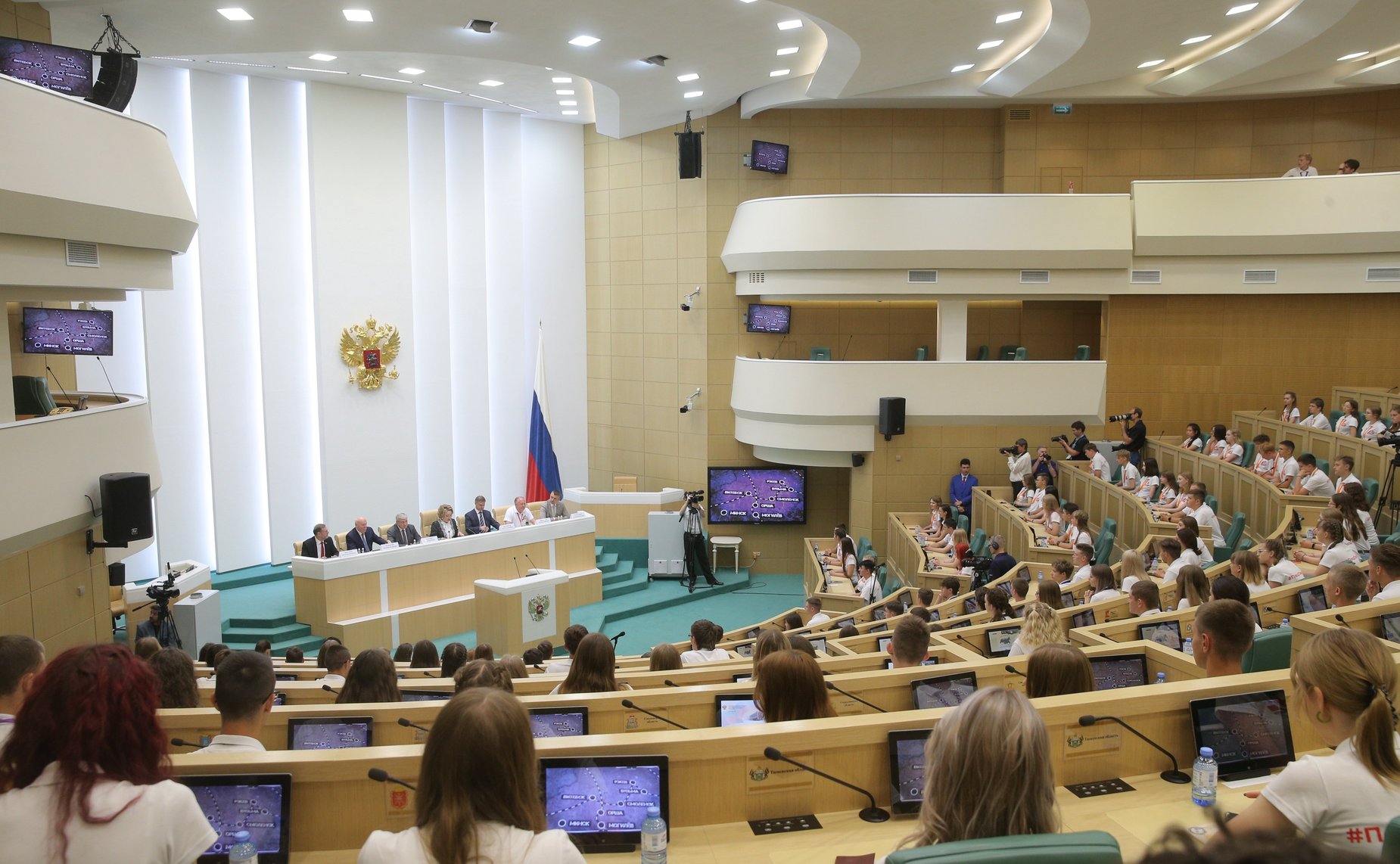 Встреча Председателя СФ Валентины Матвиенко с участниками российско-белорусского военно-патриотического проекта «Поезд Памяти»