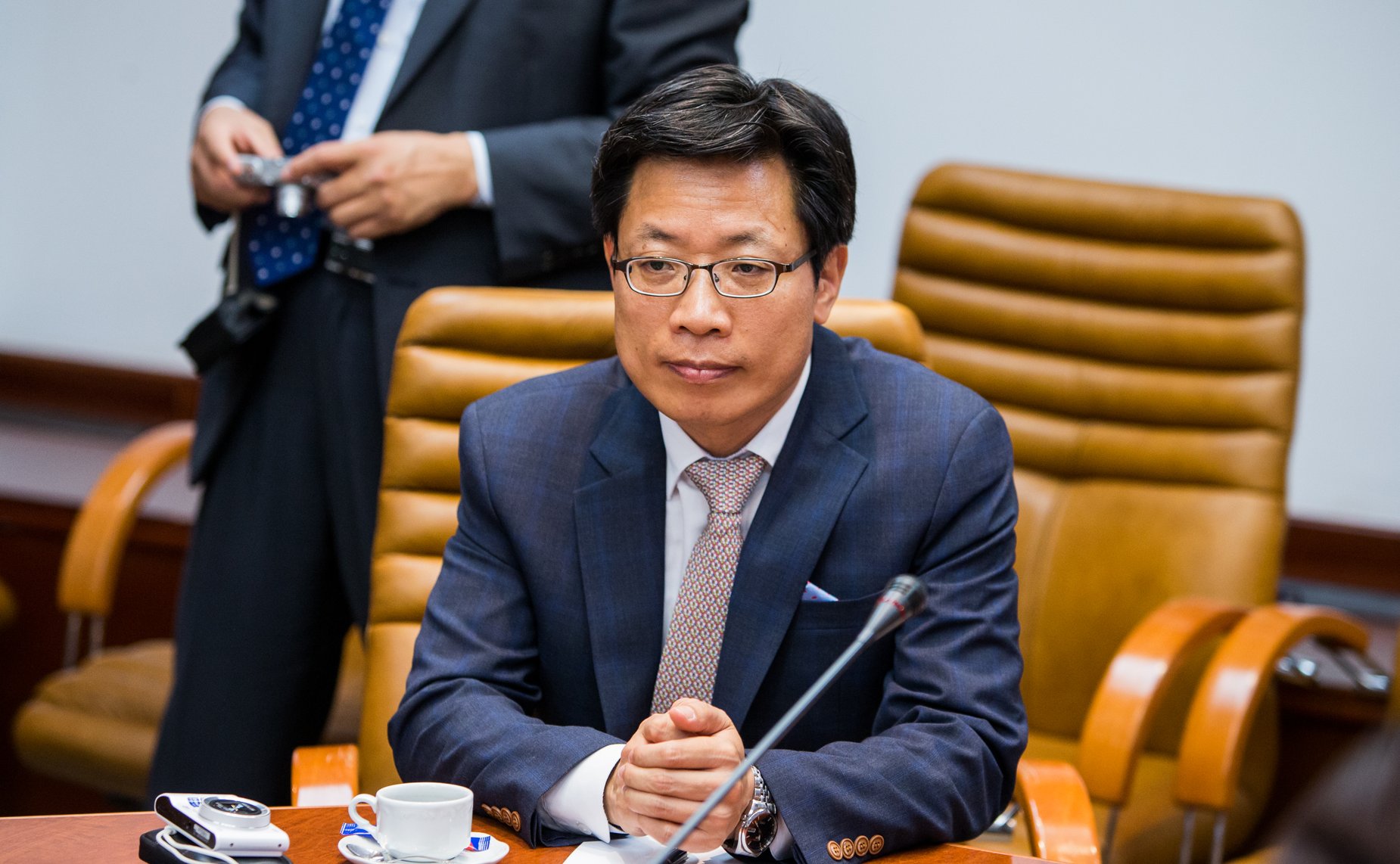 Встреча Е. Серебренникова и М. Дидигова с первым заместителем председателя Комитета по обороне Национальной Ассамблеи Республики Корея Ким Сон Чаном