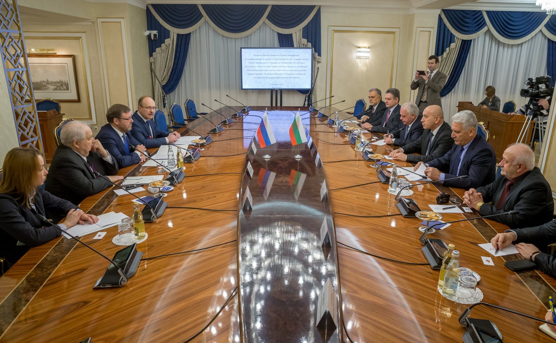 Встреча К. Косачева с заместителем Председателя Народного Собрания Болгарии Е. Христовым