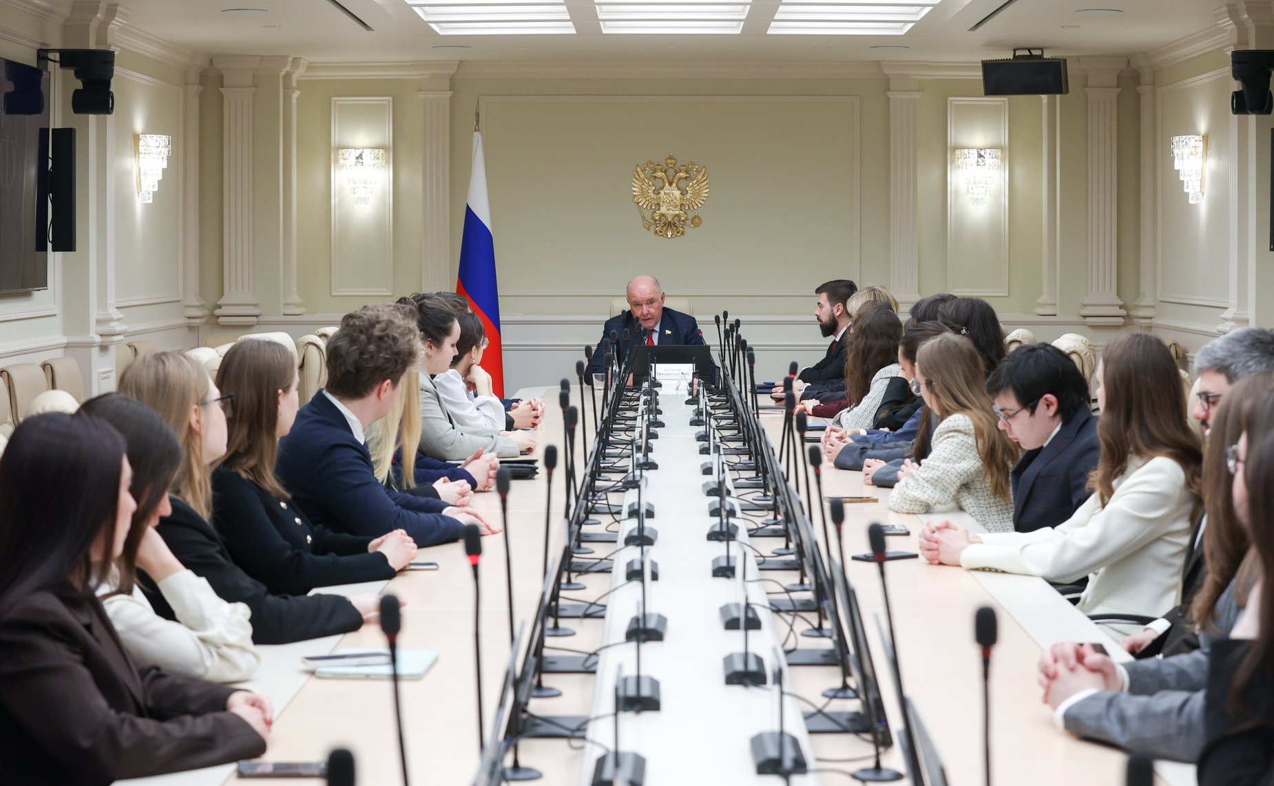 Встреча председателя Комитета Совета Федерации по международным делам Григория Карасина со студентами юридического факультета МГУ им. Ломоносова