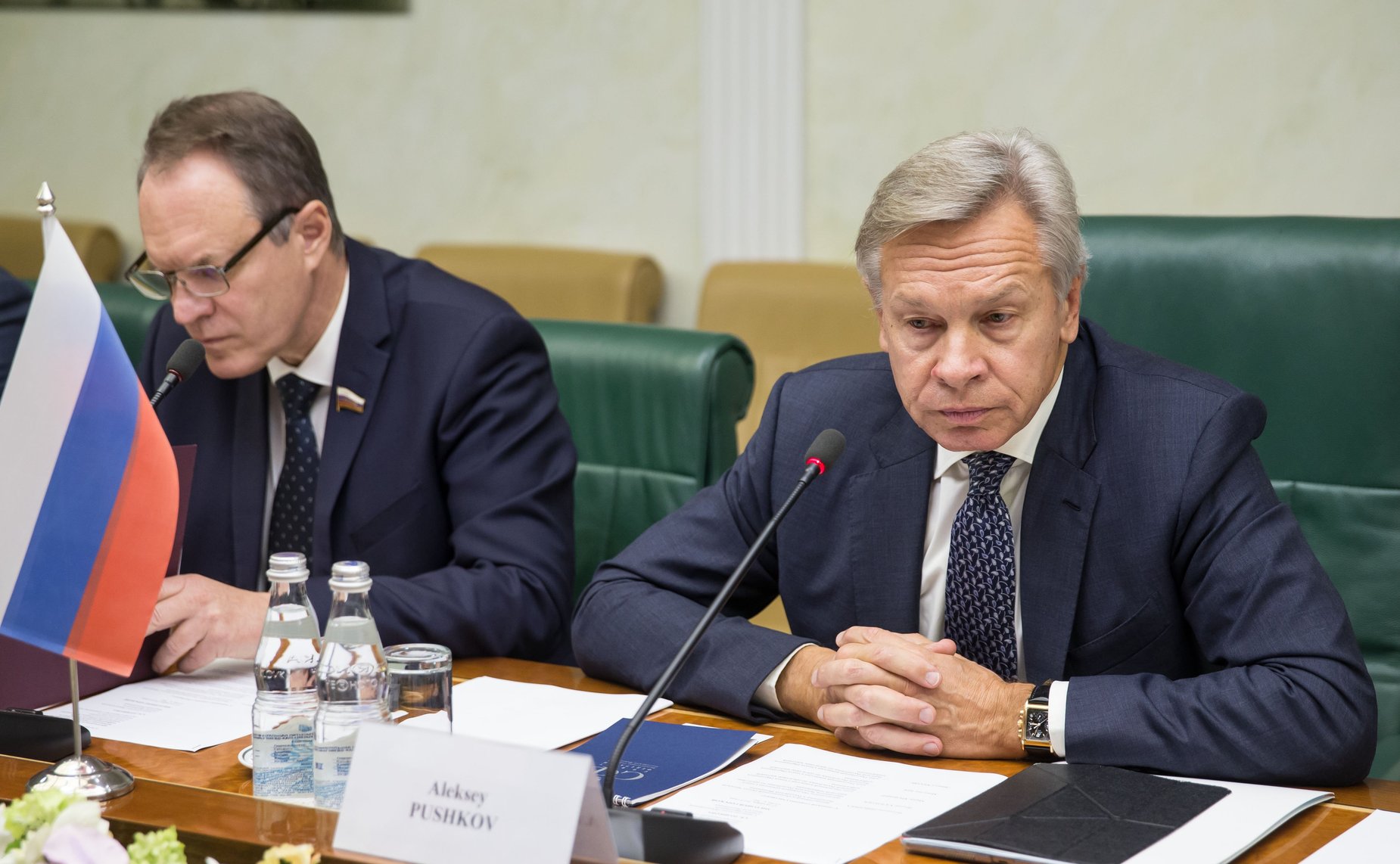 Встреча А. Пушкова с заместителем Председателя Сената Парламента Чешской Республики Милушей Горской