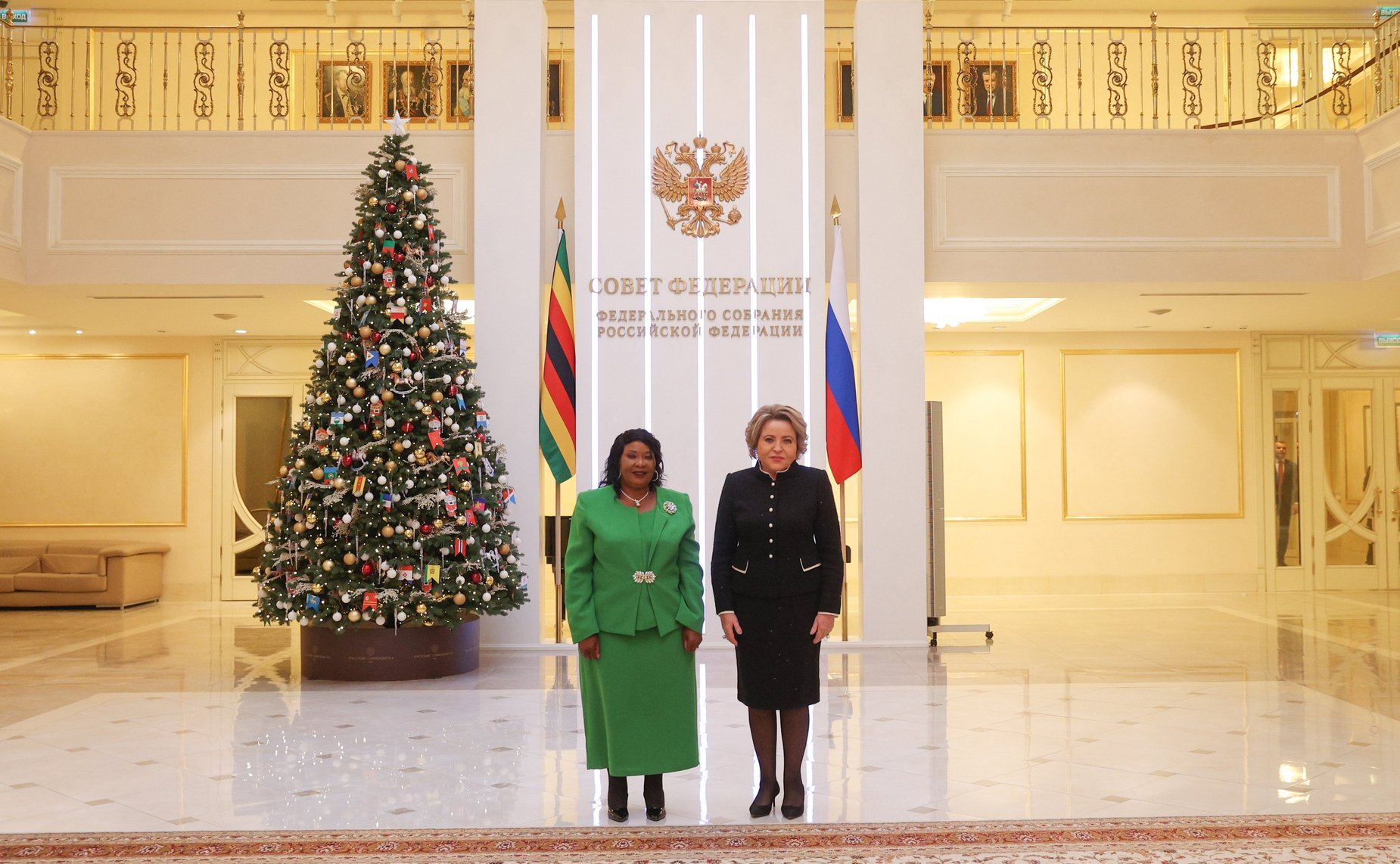 Встреча Председателя СФ Валентины Матвиенко с супругой Президента Республики Зимбабве, основателем благотворительного фонда «Ангел надежды» Ауксиллией Мнангагвой