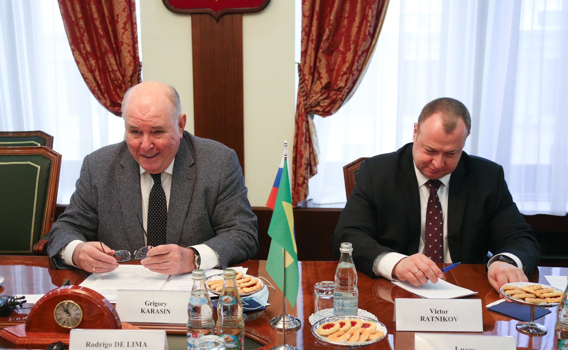 Встреча председателя Комитета СФ по международным делам Григория Карасина с Чрезвычайным и Полномочным послом Федеративной Республики Бразилия в РФ Родриго де Лимой Баэной Соаресом