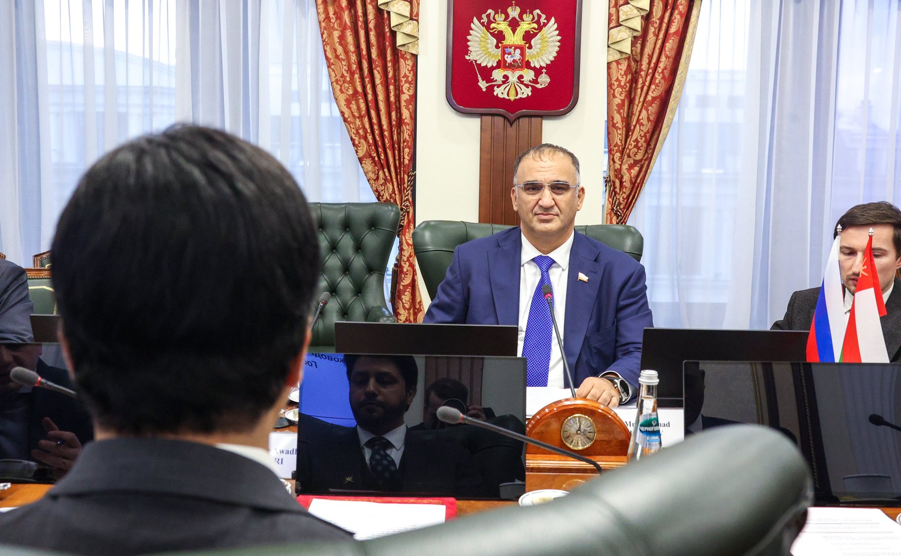 Встреча заместителя Председателя СФ Константина Косачева с руководителем группы по сотрудничеству с Российской Федерации, председателем Комитета по экономике и финансам Государственного совета Султаната Оман Зафером Аль Шанфари