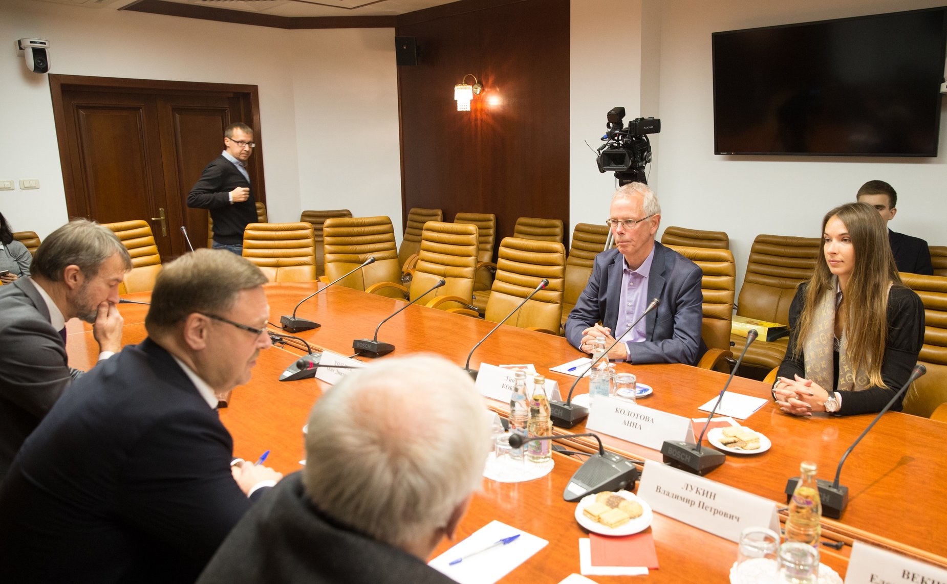 Встреча председателя Комитета СФ по международным делам К.И. Косачева с руководителем группы «Объединенные европейские левые» в Парламентской ассамблее Совета Европы Тини Коксом