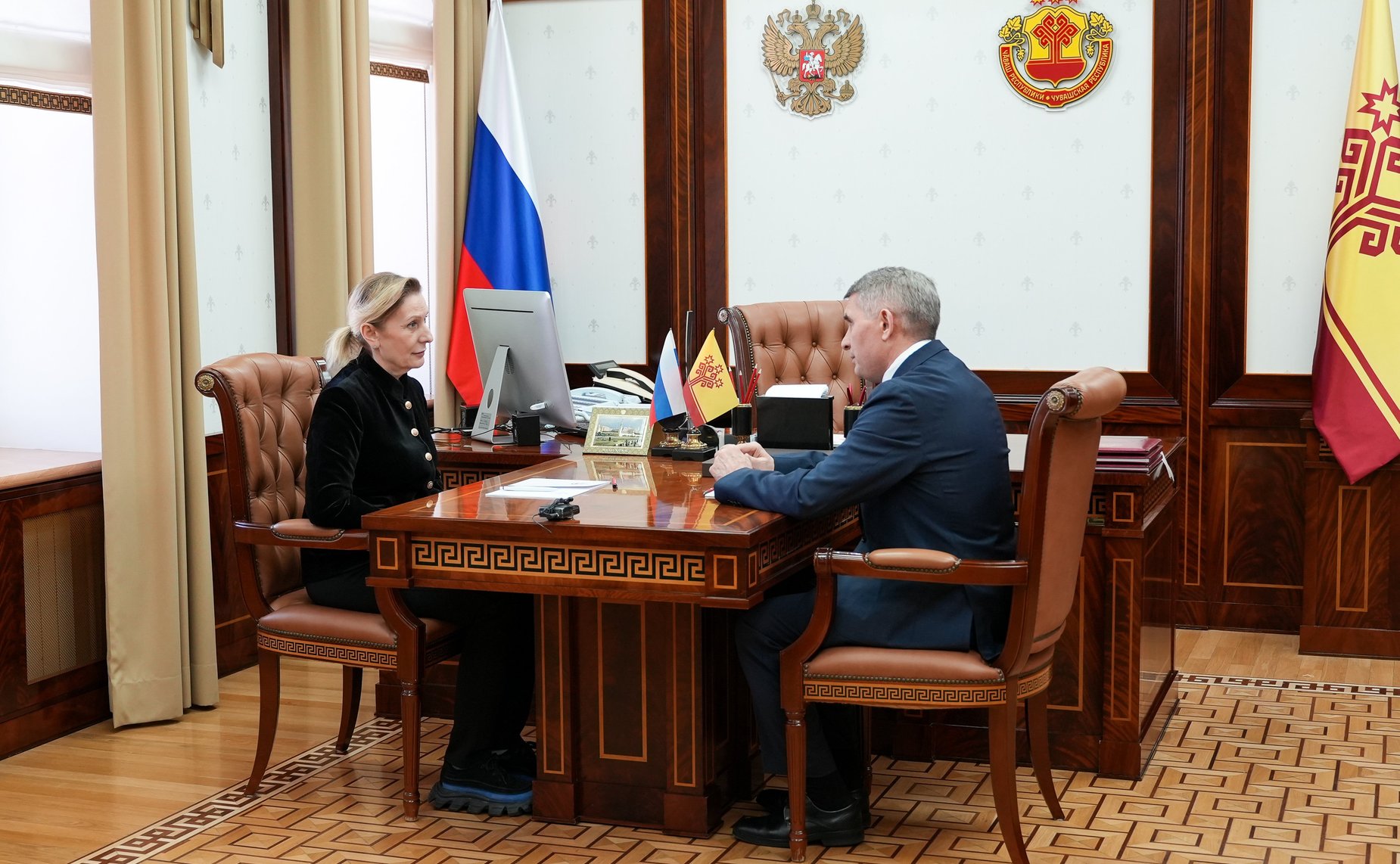 Встреча Инны Святенко с главой Чувашской Республики Олегом Николаевым