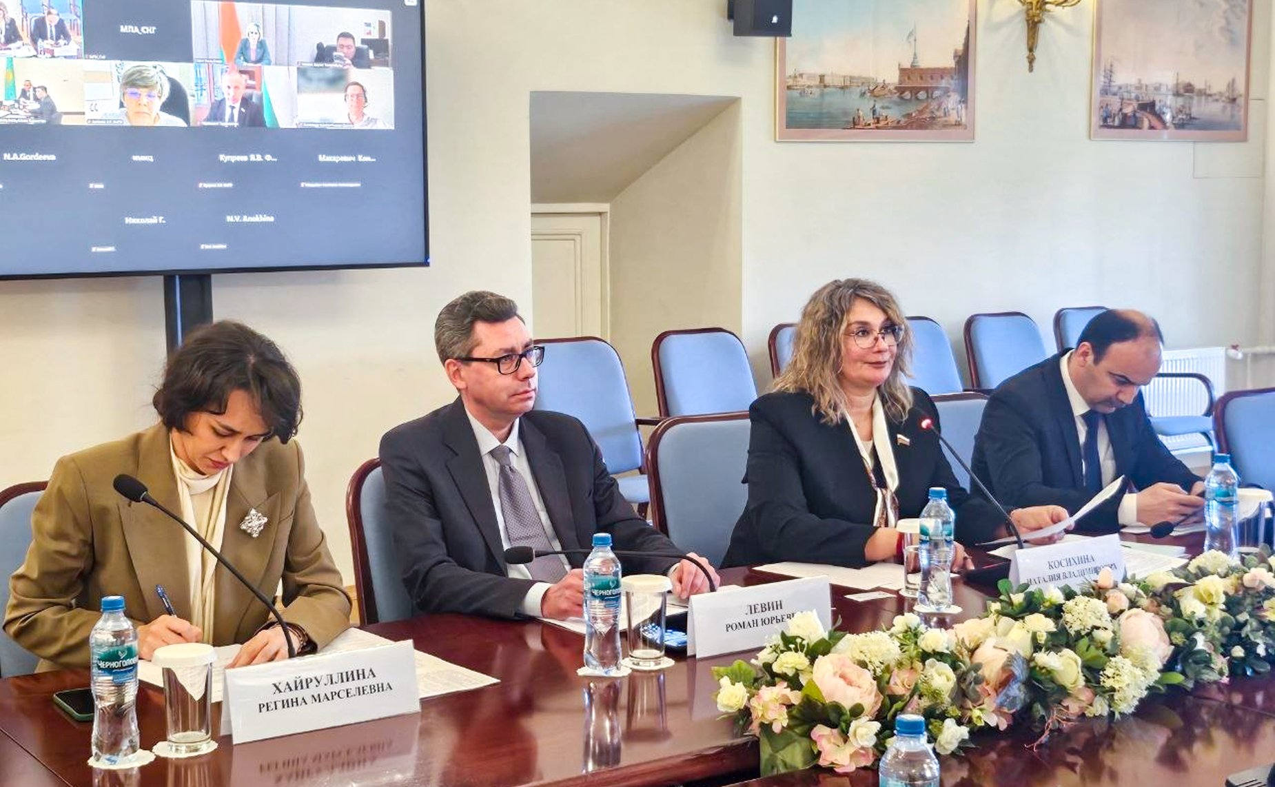 Участие сенаторов РФ в заседании Постоянной комиссии МПА СНГ по социальной политике и правам человека рабочей группы МПА СНГ по разработке модального закона «О платформенной занятости»