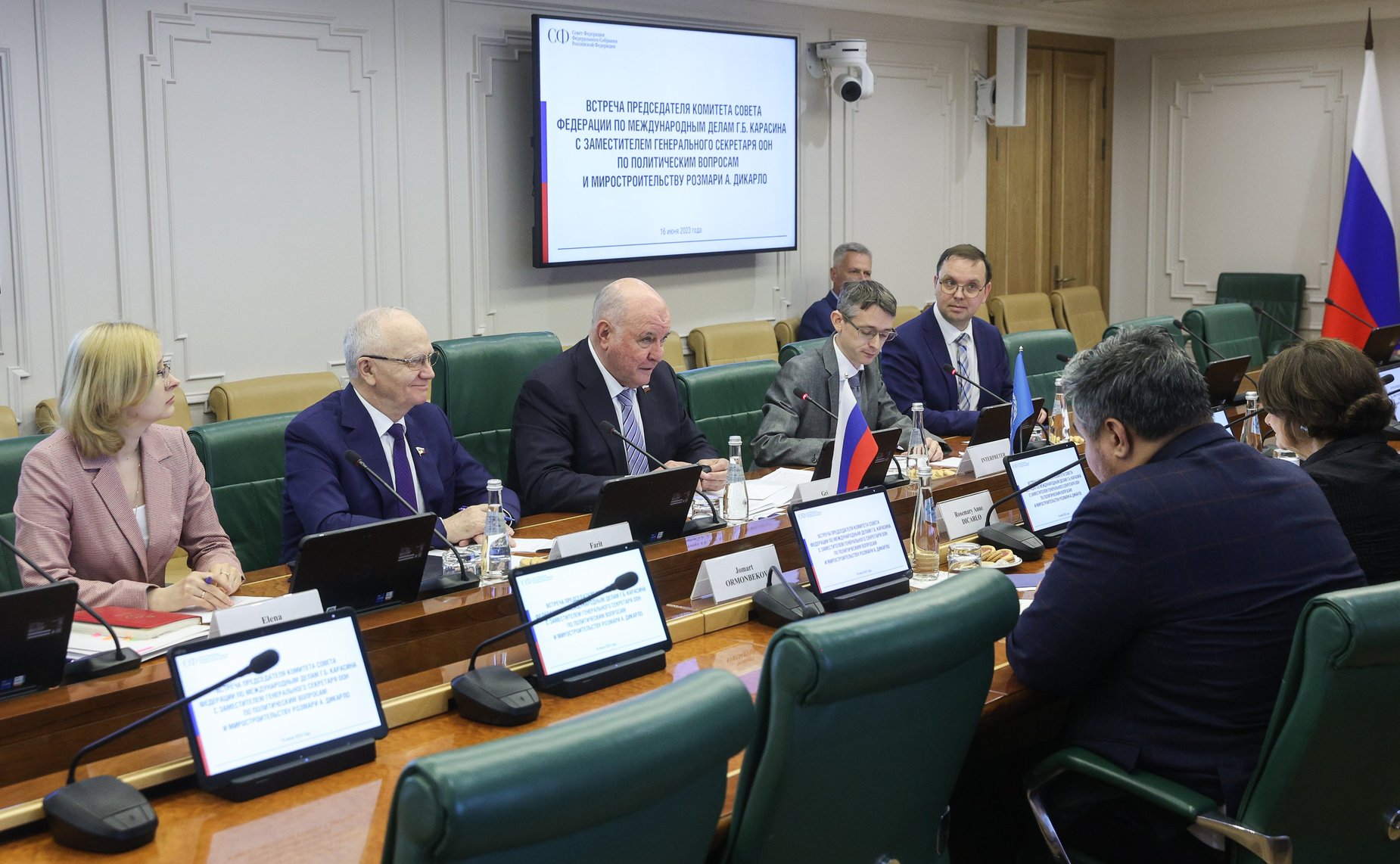 Встреча председателя Комитета СФ по международным делам Григория Карасина с заместителем Генерального секретаря ООН по политическим вопросам и миростроительству