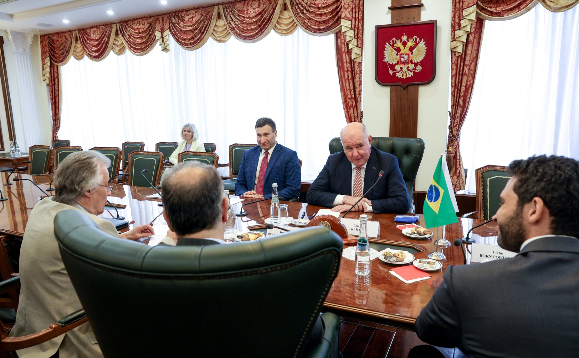 Председатель Комитета СФ по международным делам Григорий Карасин провел встречу с Послом Бразилии в России Родриго Соаресом
