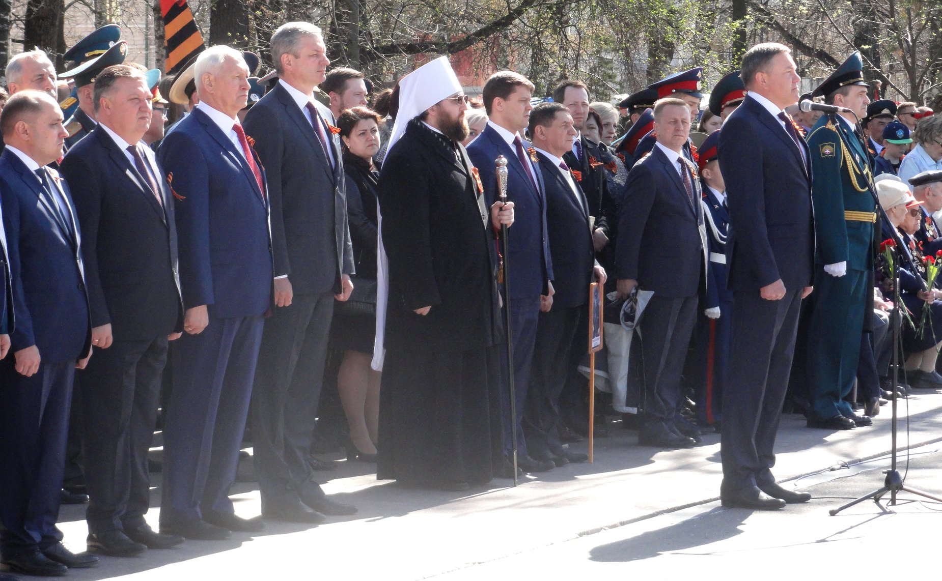 О. Кувшинников и Н. Тихомиров приняли участие в торжественном митинге, посвященном 73-й годовщине со Дня Победы