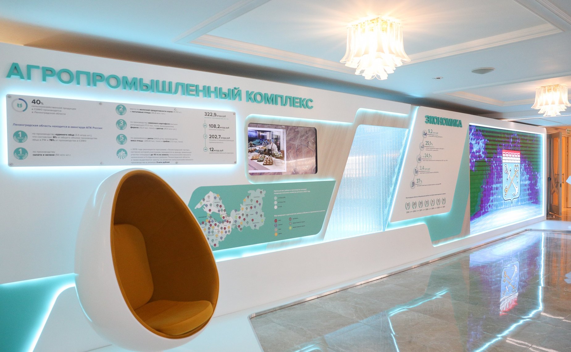Экспозиция-презентация Ленинградской области ко Дню региона, развёрнутая в здании Совета Федерации