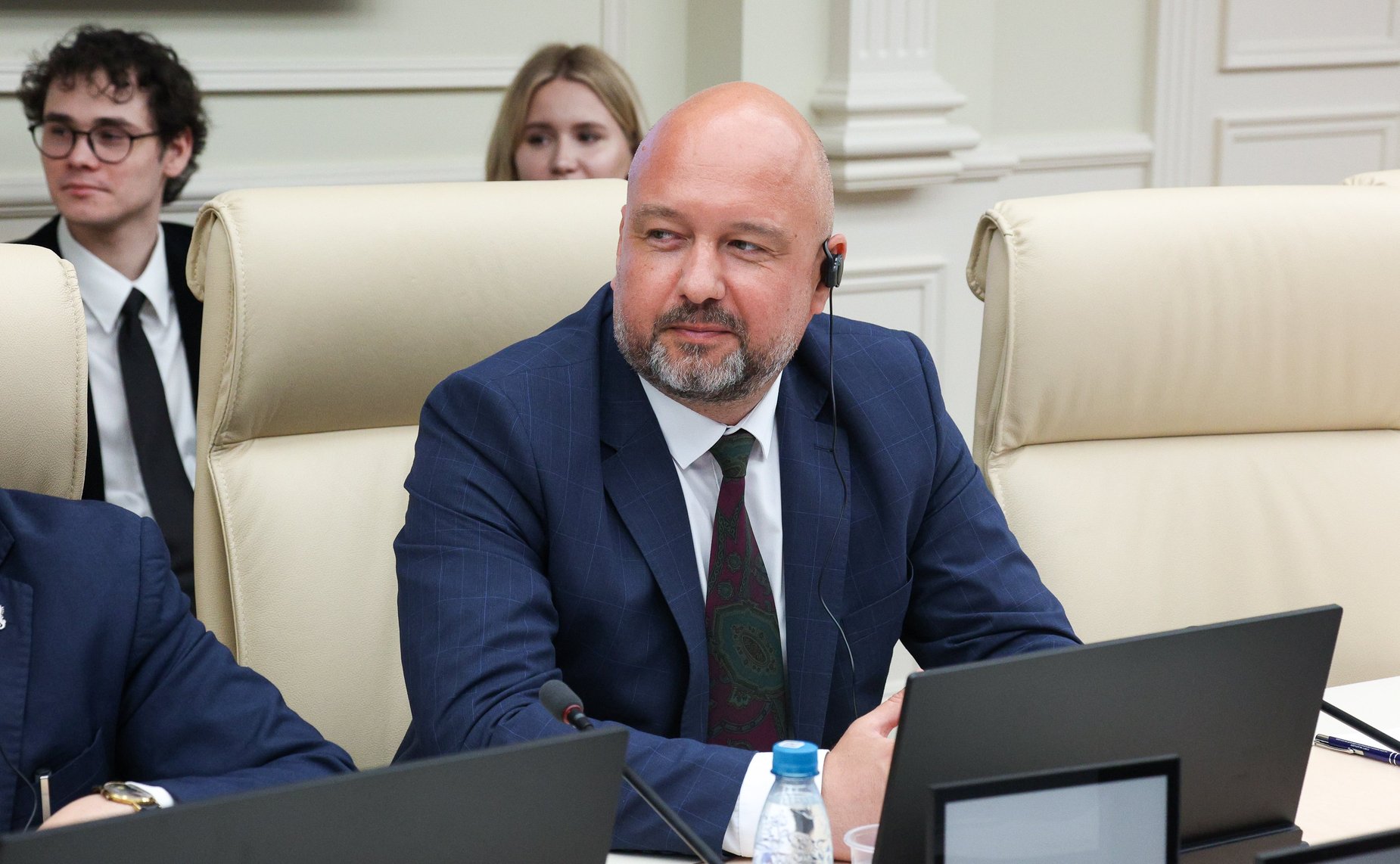 Встреча Андрея Денисова с делегацией молодых общественных и политических деятелей стран Латинской Америки в рамках программы публичной дипломатии Hablemos con Rusia («Поговорим с Россией»)