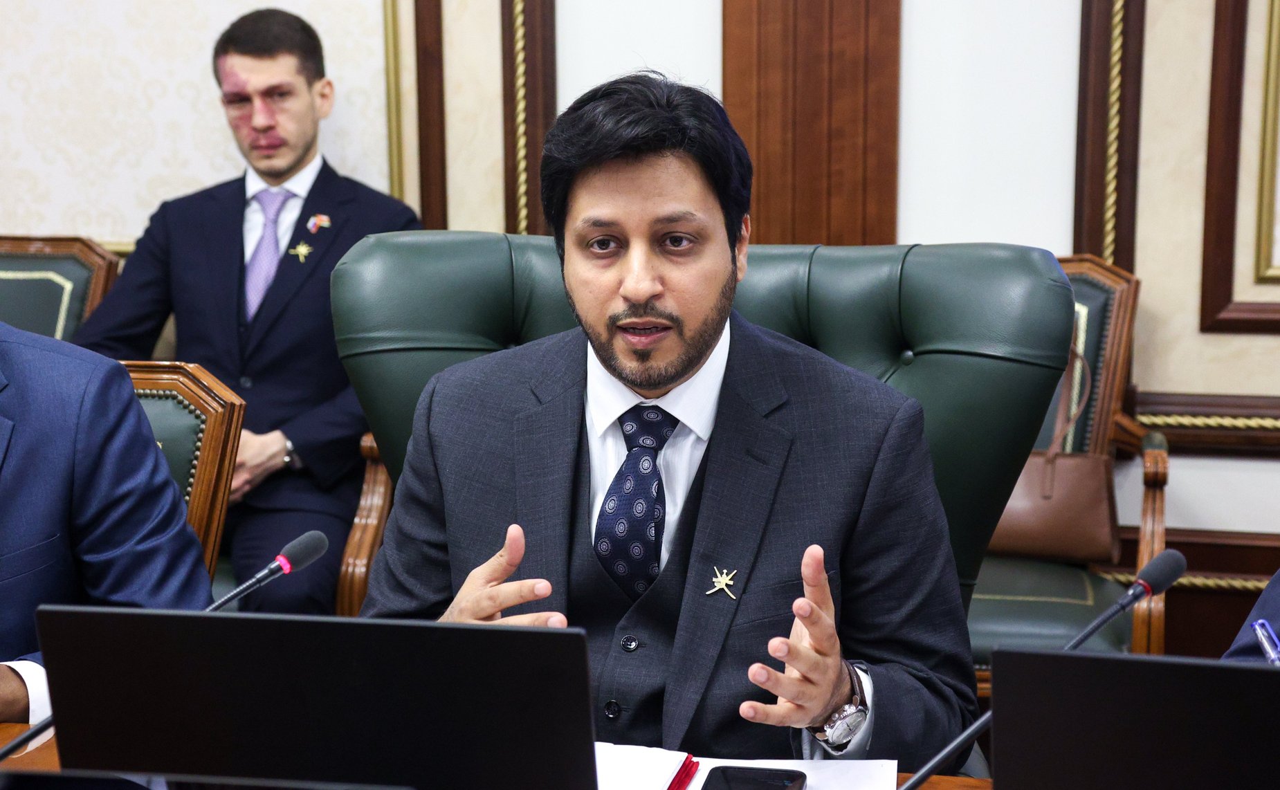 Встреча заместителя Председателя СФ Константина Косачева с руководителем группы по сотрудничеству с Российской Федерации, председателем Комитета по экономике и финансам Государственного совета Султаната Оман Зафером Аль Шанфари